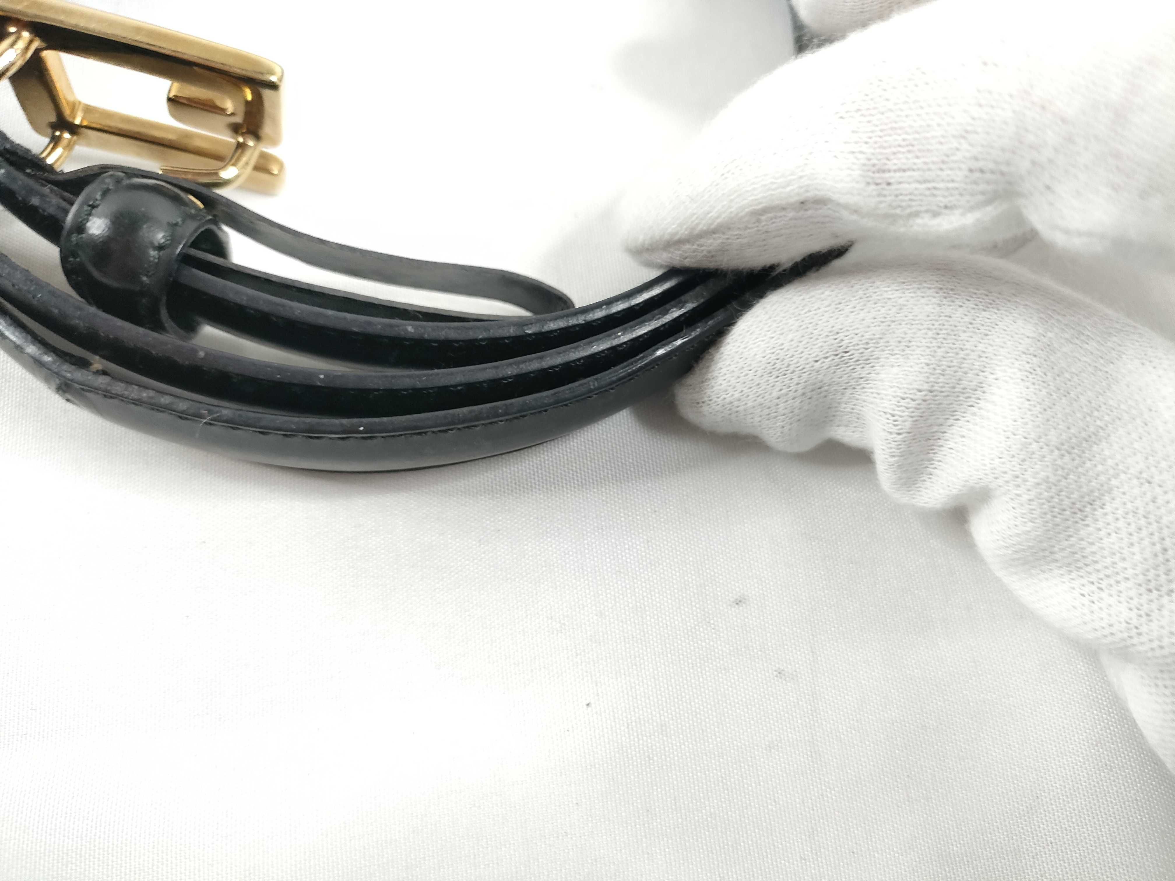 belt, black leather, G buckle (VO8401) — view 9