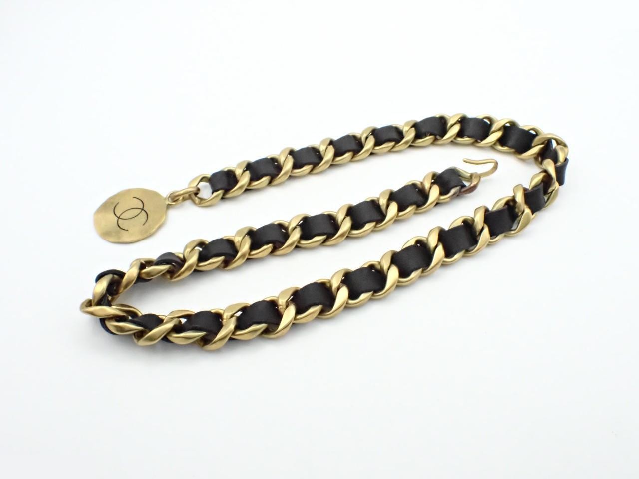 Coco Mark Gold Chain, approximately 80cm