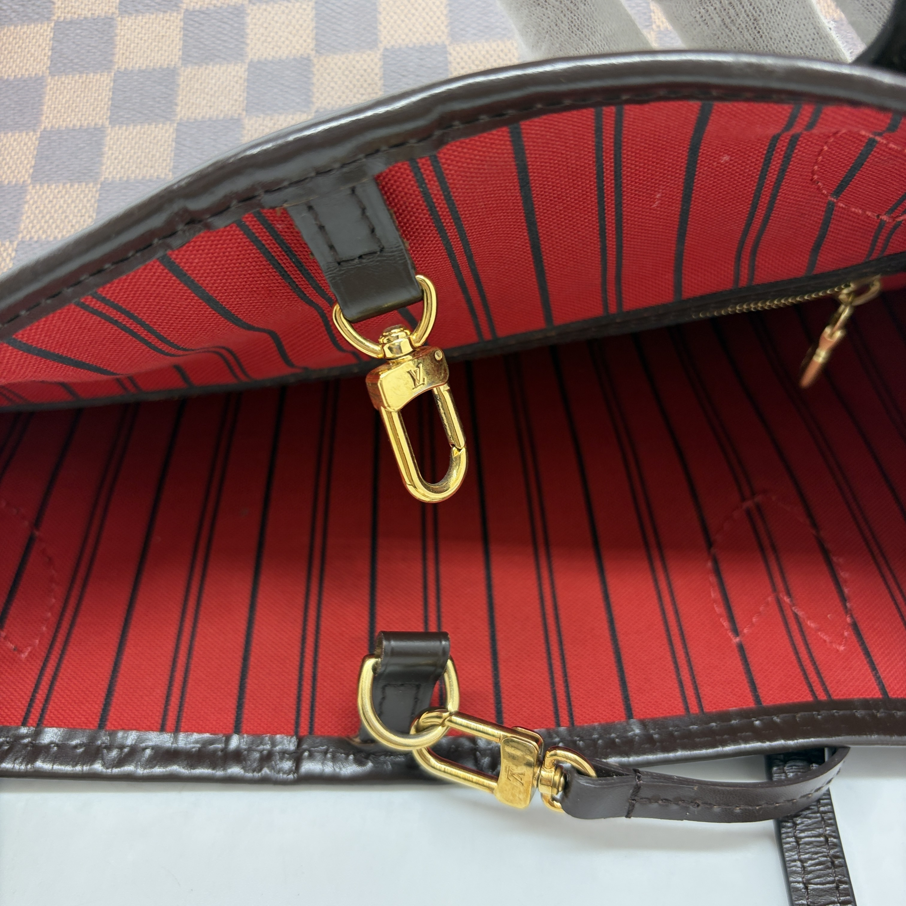 Neverfull MM Damier Ebene Tote Bag with Pouch (Shoulder Bag) — view 15