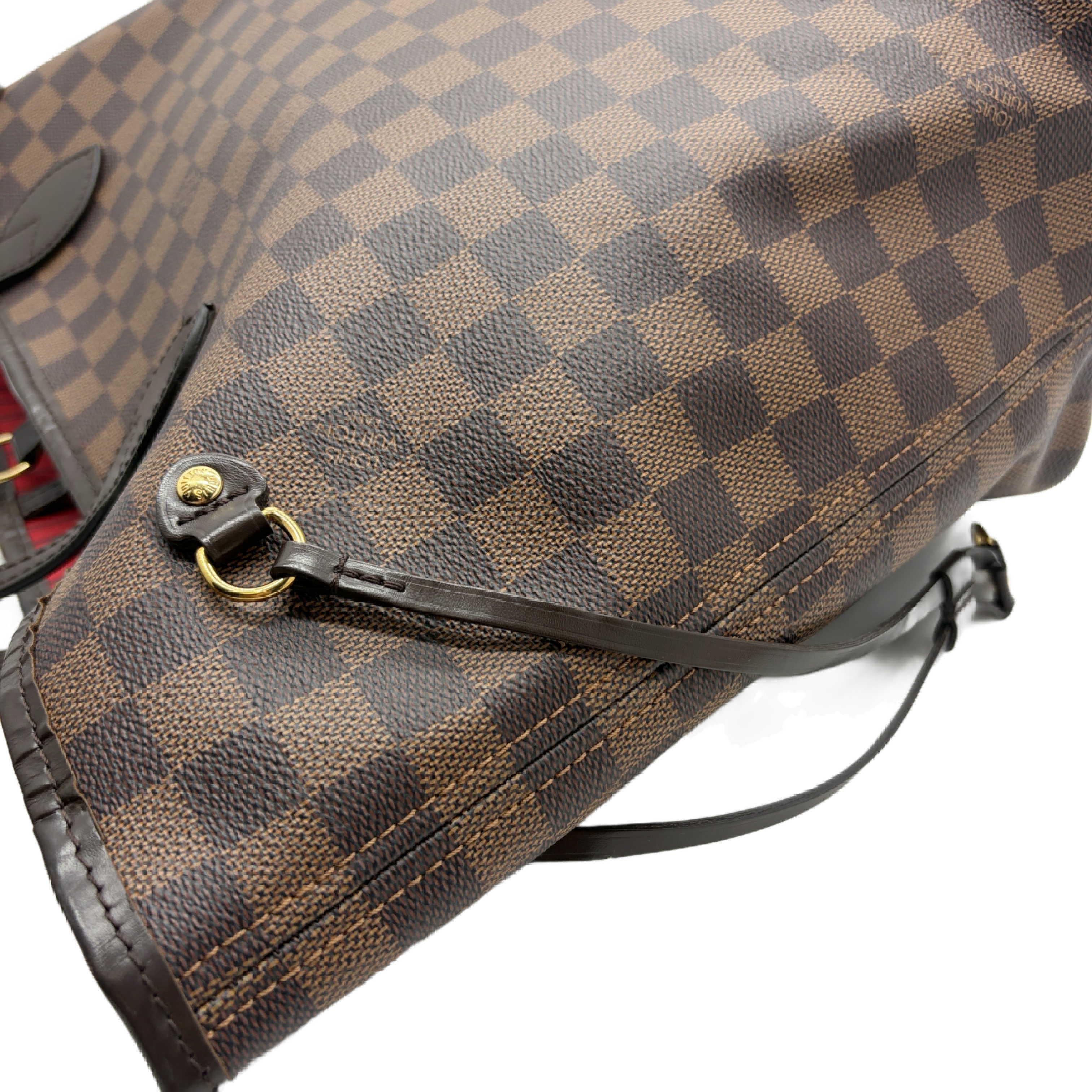 Neverfull MM Damier Ebene Tote Bag with Pouch (Shoulder Bag) — view 3