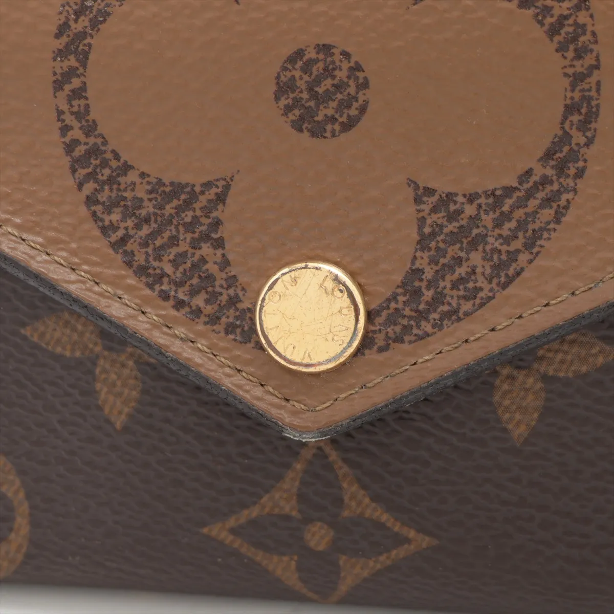 Giant Monogram Reverse Portefeuille Zoe M80725 Brown Compact Wallet (RFID detected) — view 9