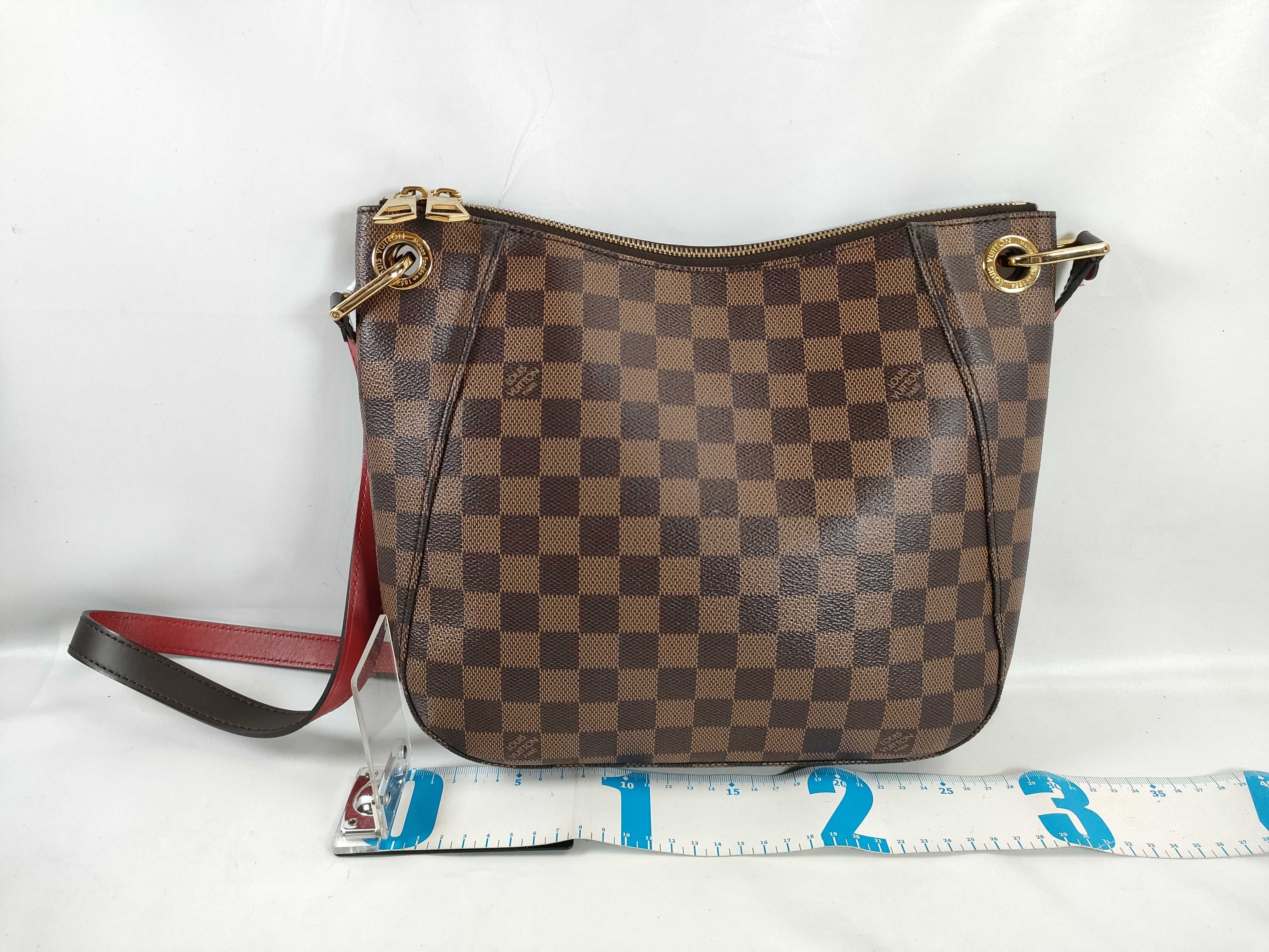 Damier PH- Damier Ebene South Bank Besace Shoulder Bag Brown Canvas Shoulder Bag — view 2