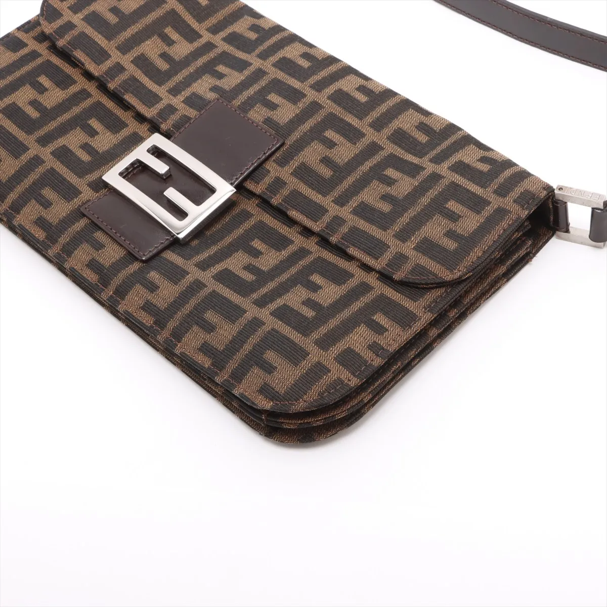 Zucca Canvas x Leather Shoulder Bag Brown — view 3