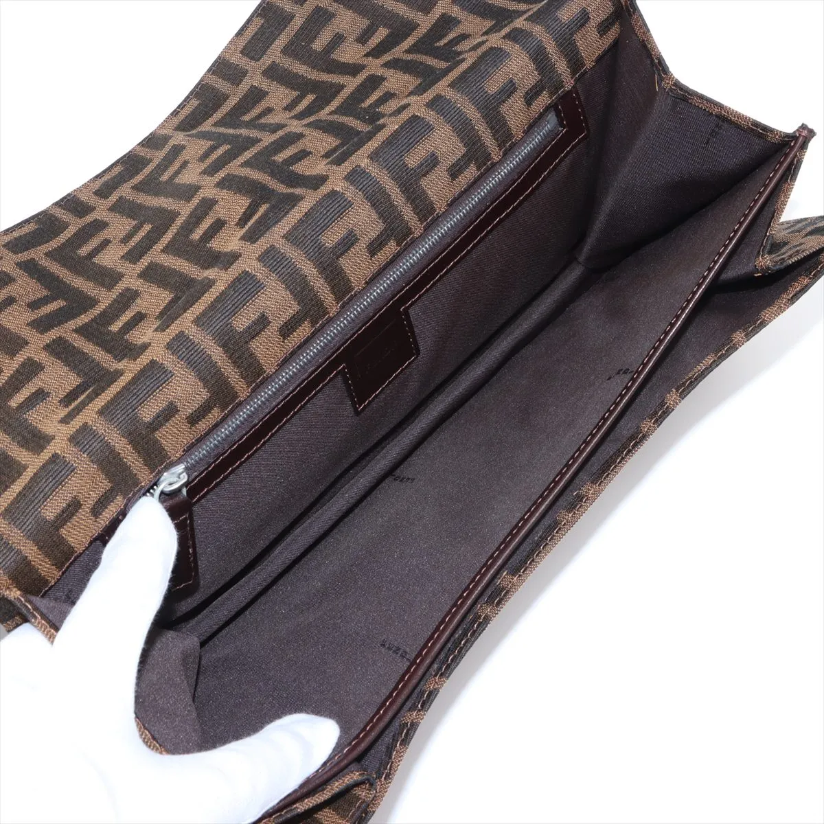 Zucca Canvas x Leather Shoulder Bag Brown — view 7