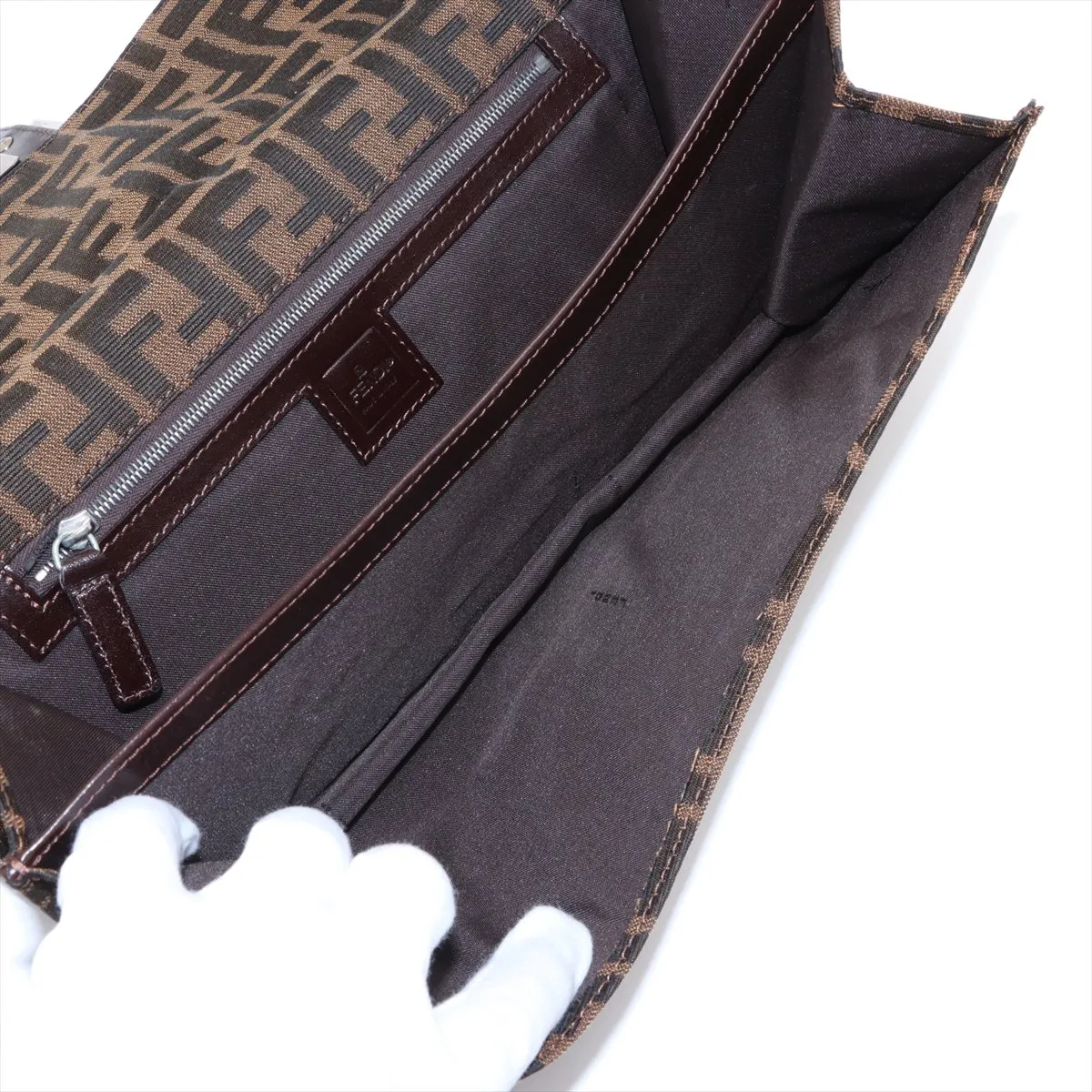 Zucca Canvas x Leather Shoulder Bag Brown — view 8