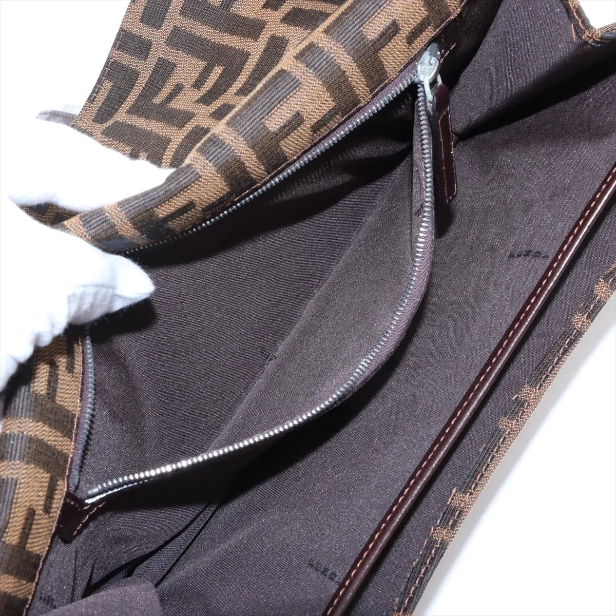 Zucca Canvas x Leather Shoulder Bag Brown — view 9