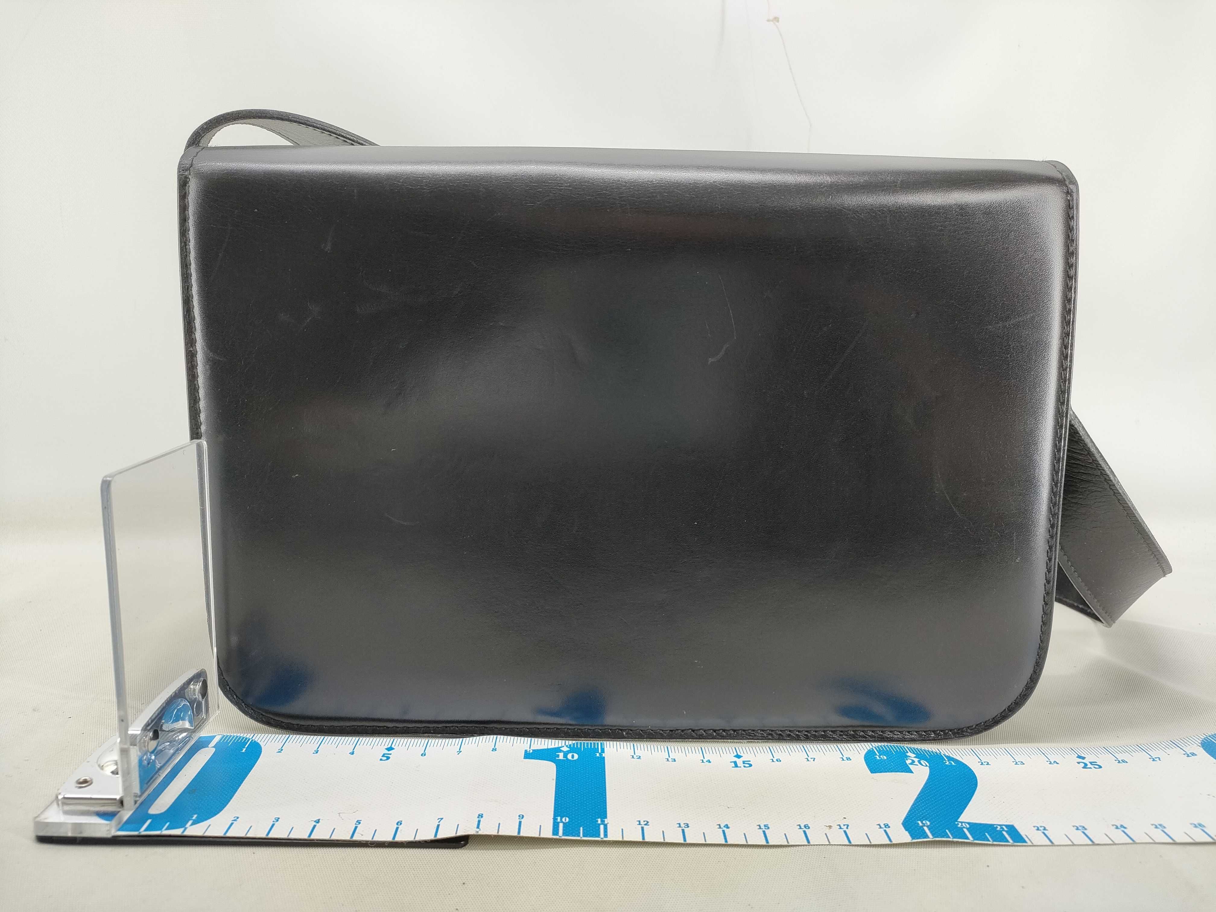 Carriage Hardware Leather Shoulder Bag, Black Shoulder Bag — view 2