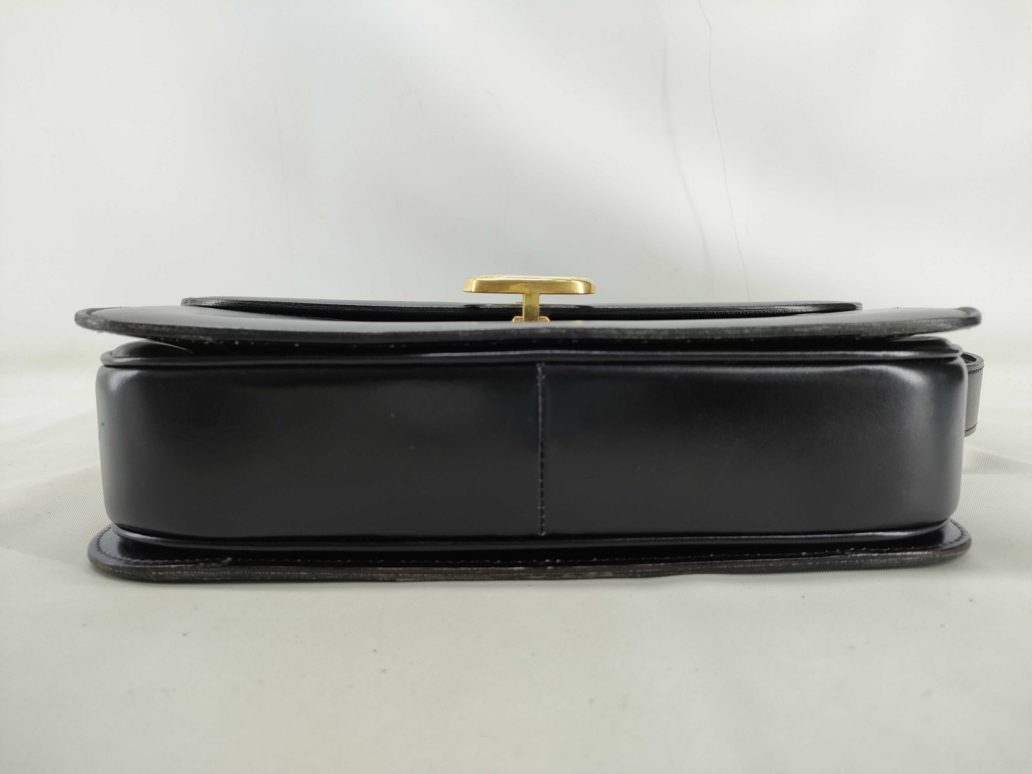 Carriage Hardware Leather Shoulder Bag, Black Shoulder Bag — view 3