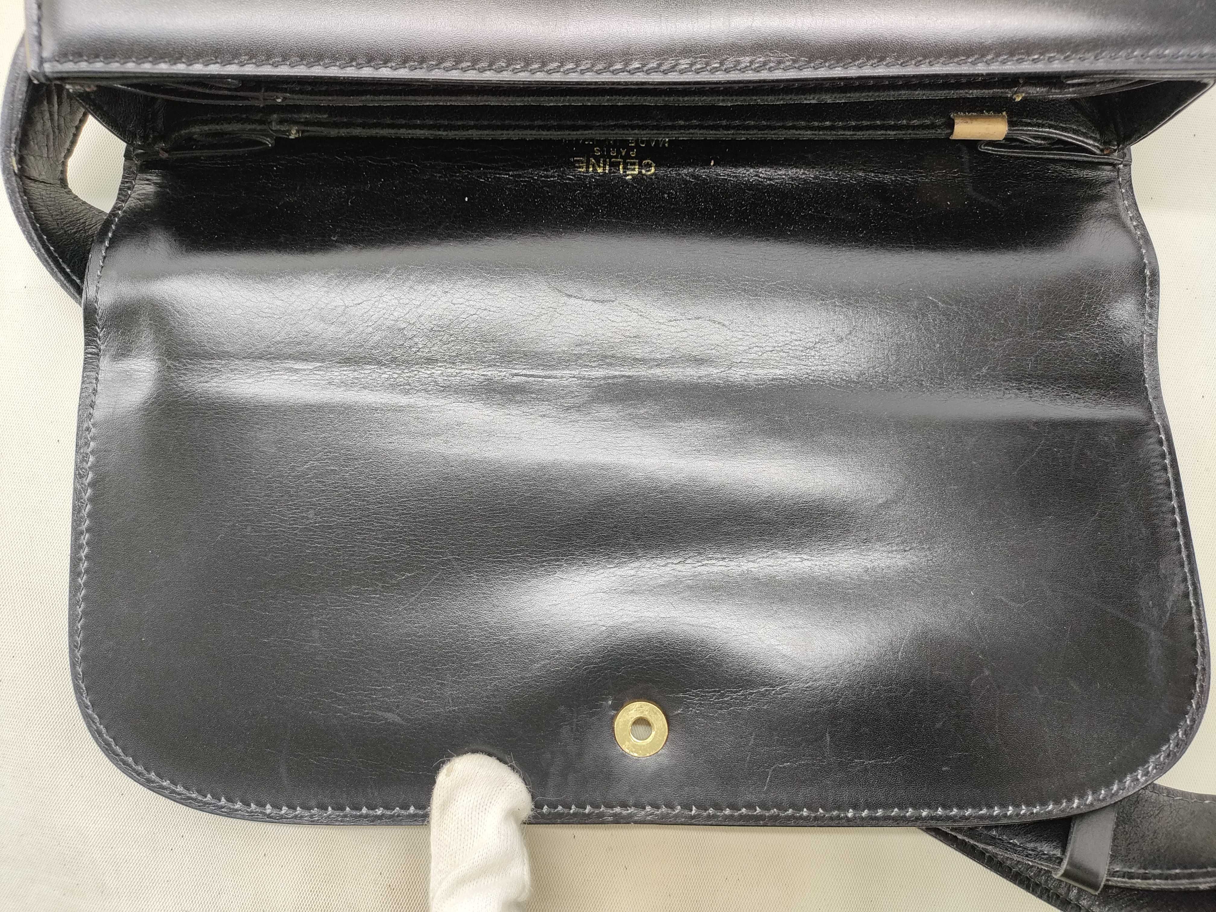 Carriage Hardware Leather Shoulder Bag, Black Shoulder Bag — view 8