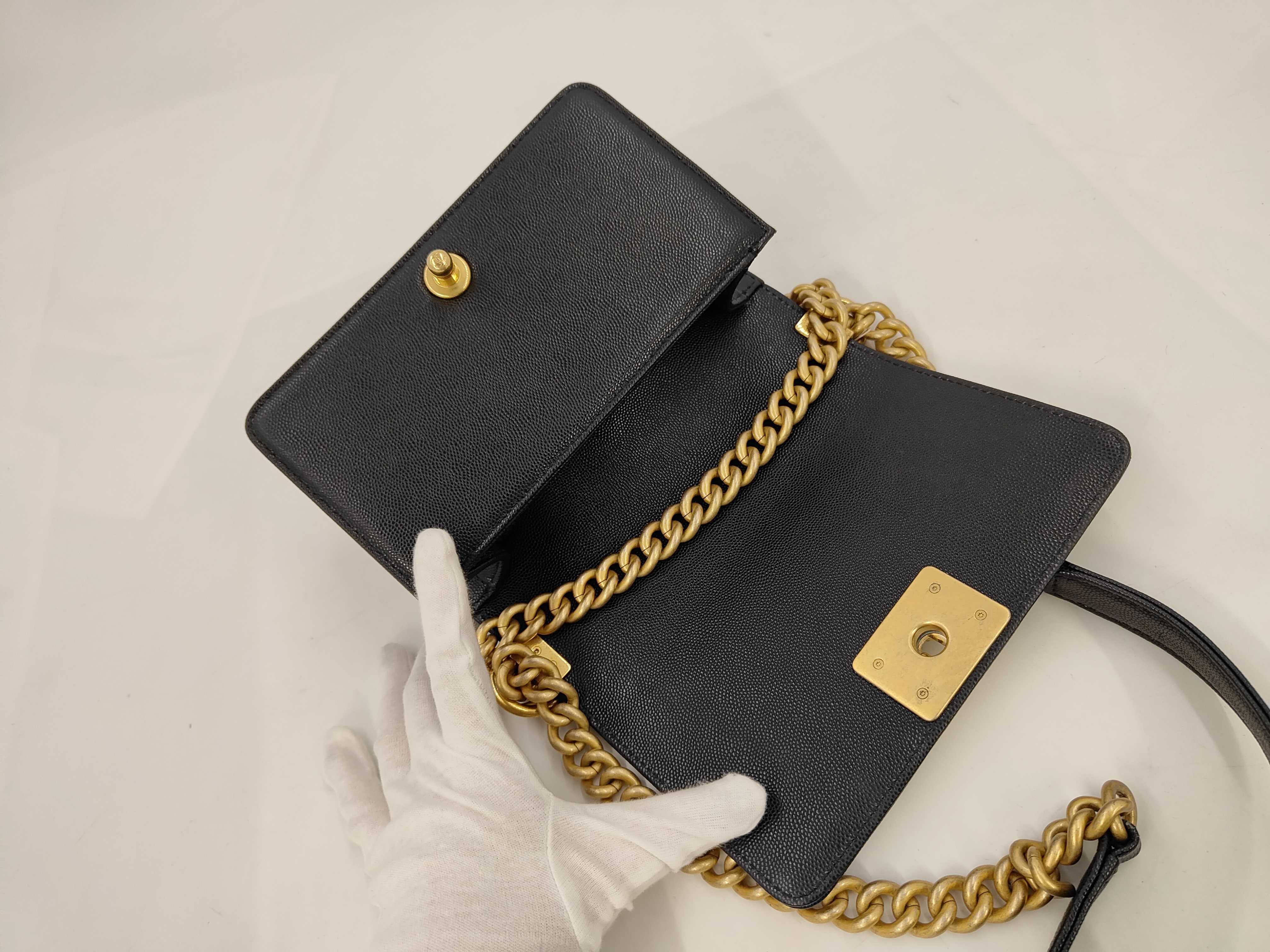 Boy Chanel Grained Calfskin Black Shoulder Bag — view 8