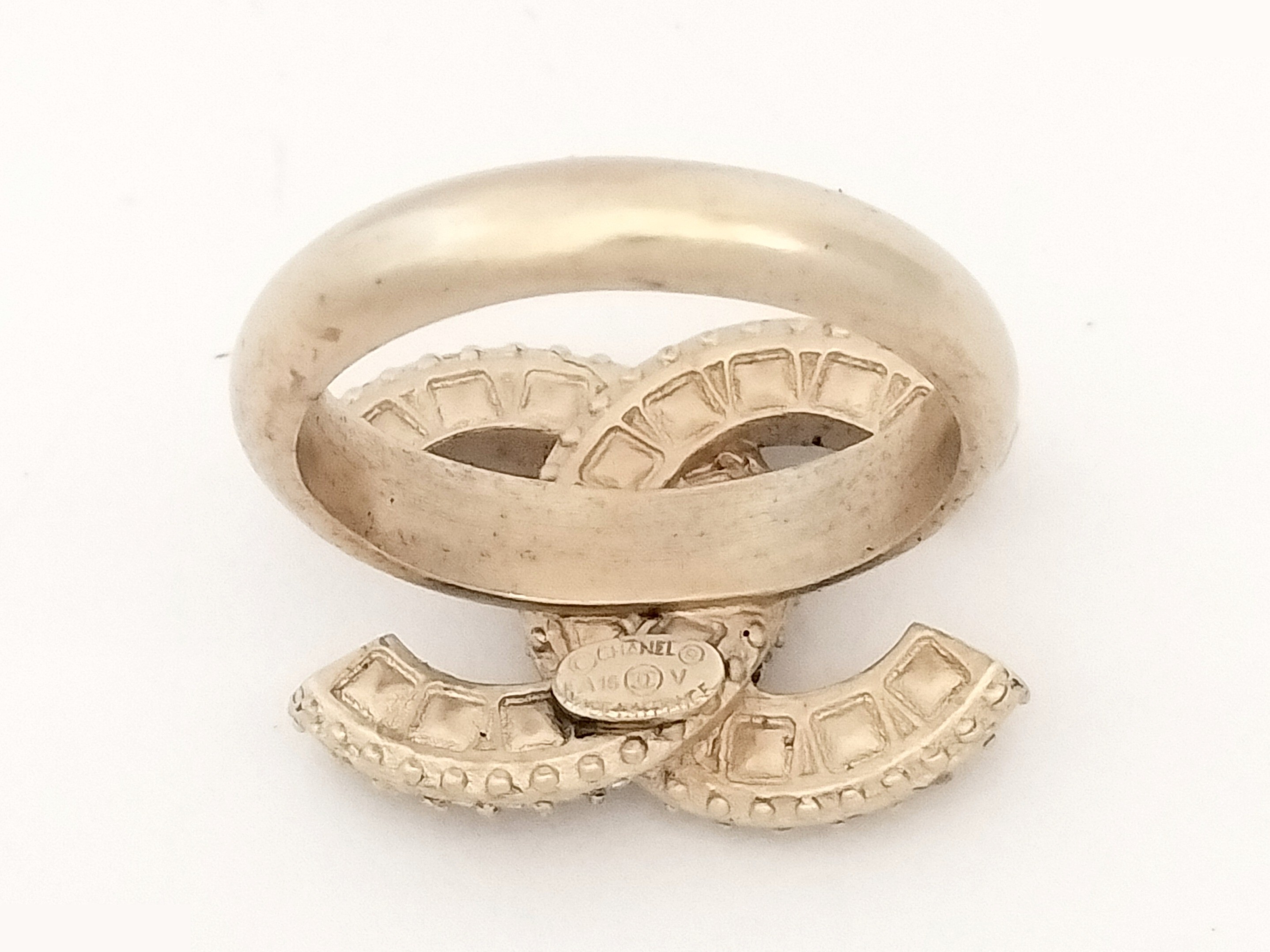 Coco Rhinestone Gold Ring #12 — view 4