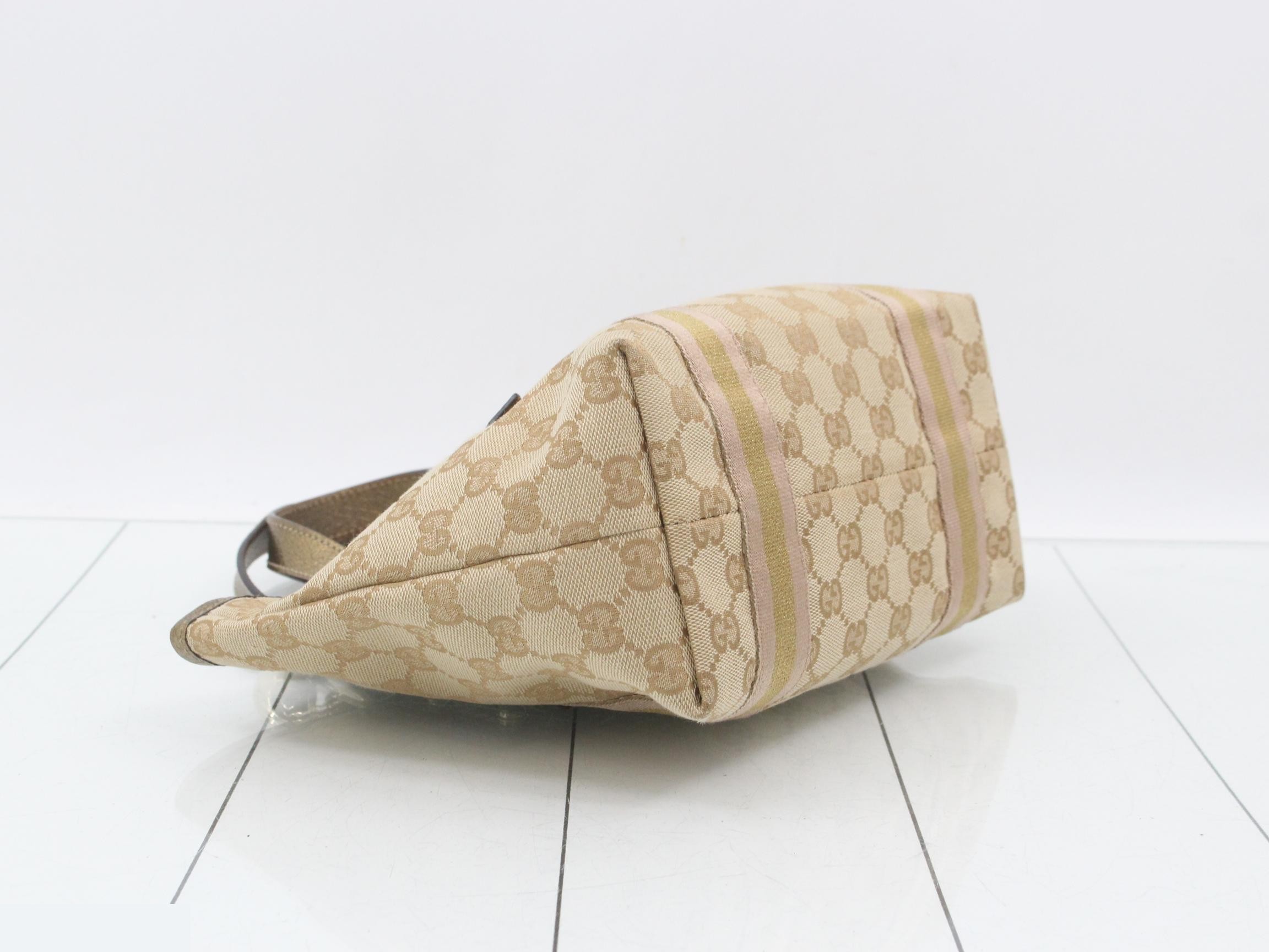 GG Canvas Handbag, Gold — view 5