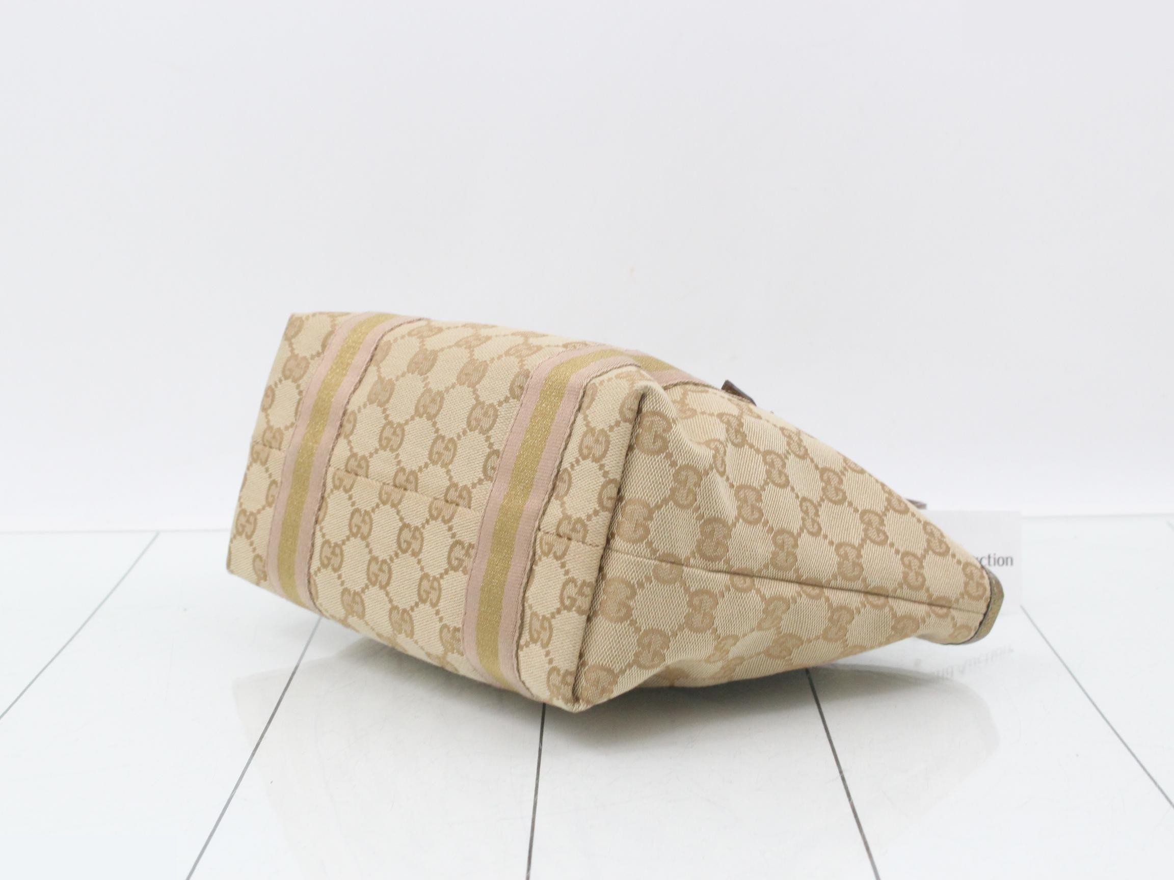 GG Canvas Handbag, Gold — view 6