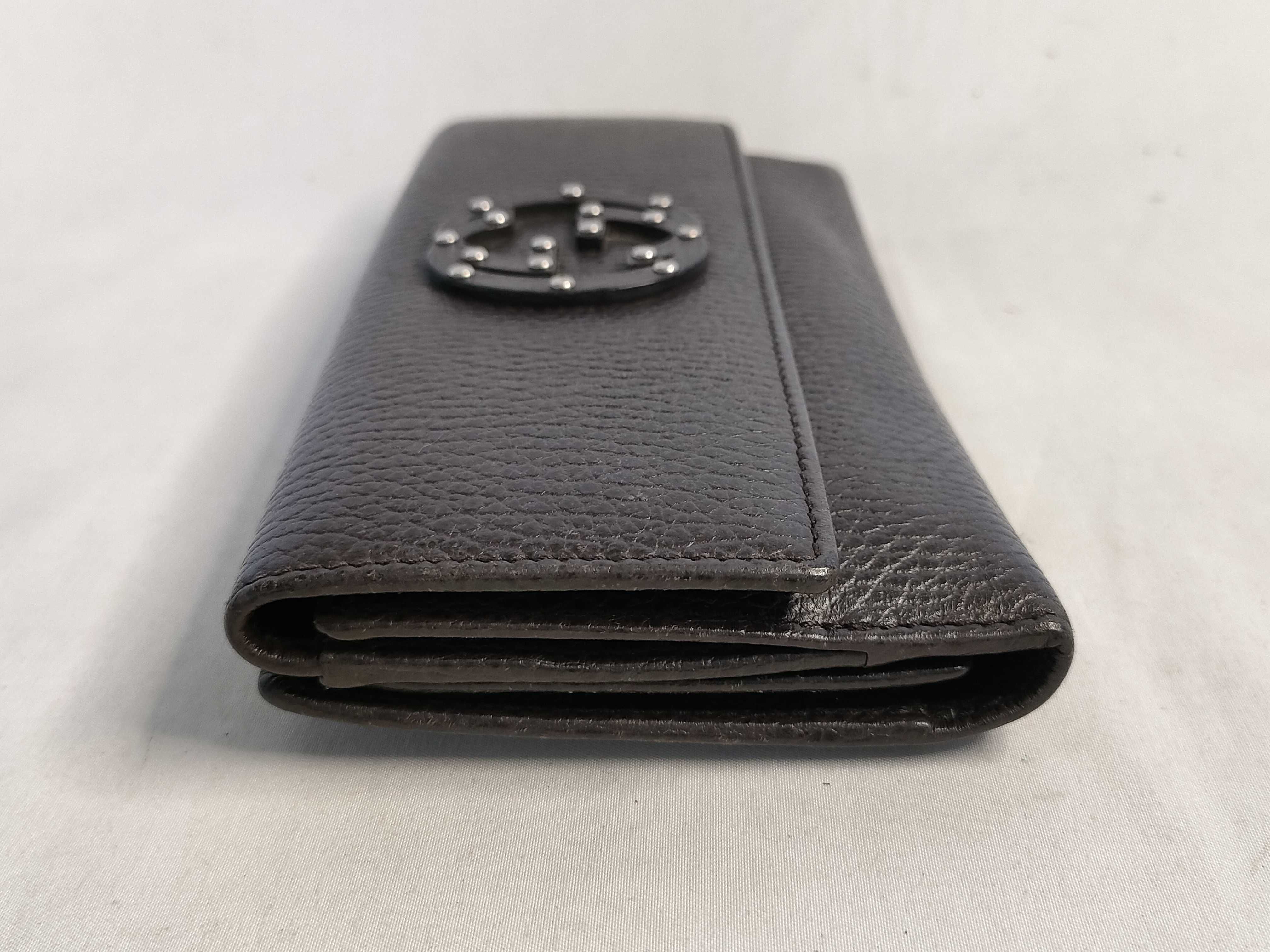 231843 Interlocking G Long Wallet GG Canvas Brown Brand Wallet Studs Wallet — view 5
