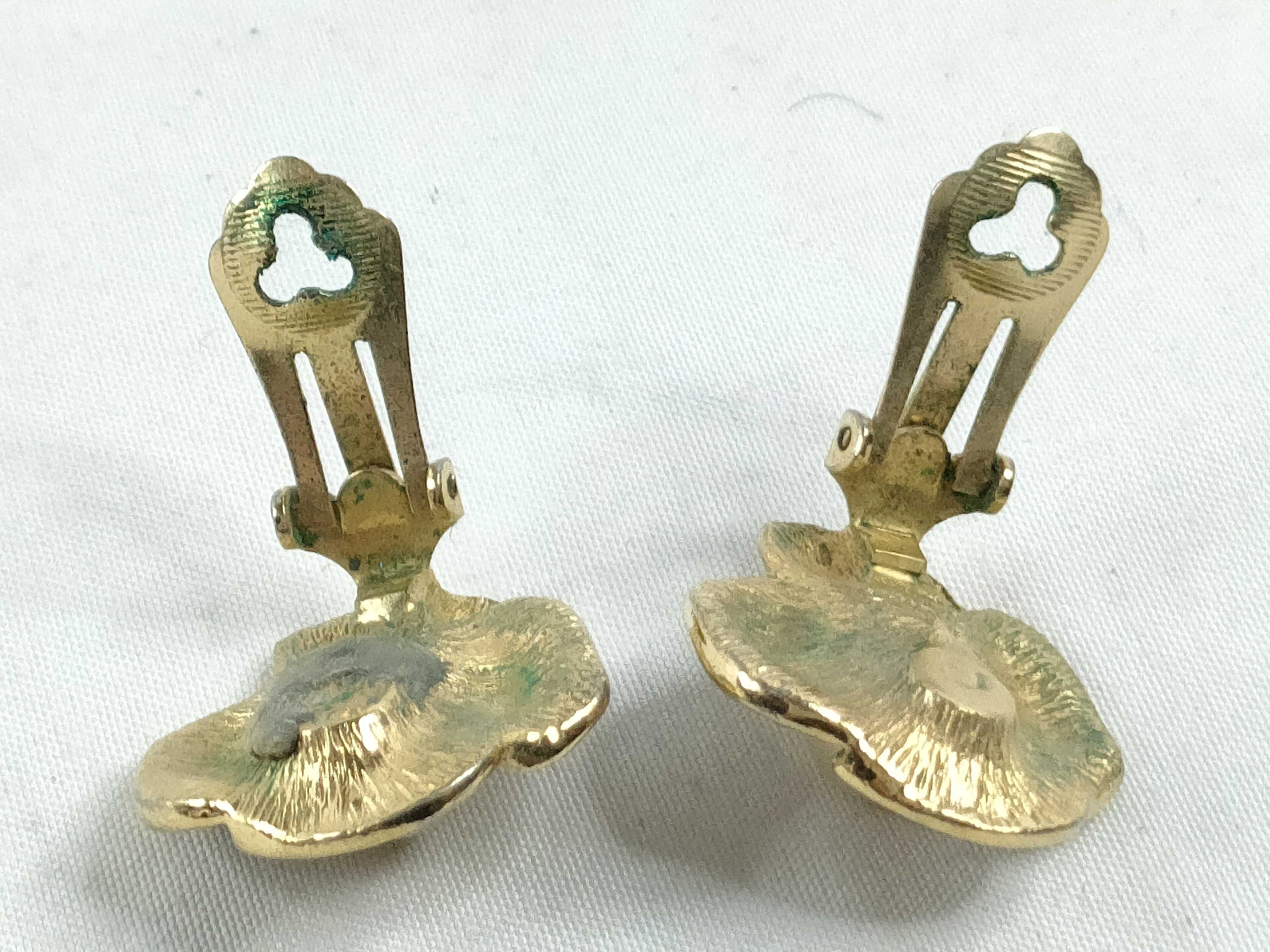 Flower Earrings, Faux Pearl x Gold Plated Earrings — view 4