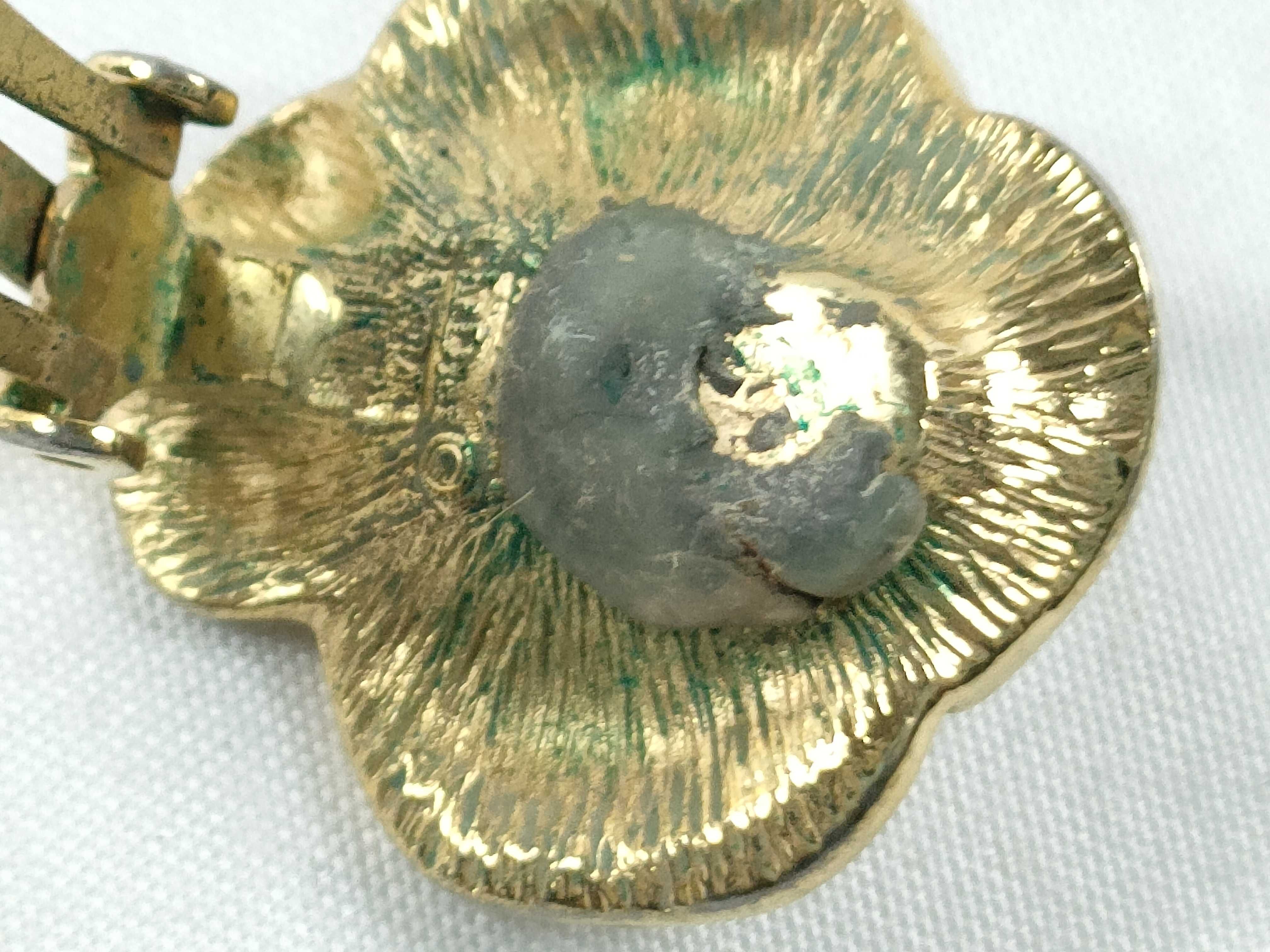Flower Earrings, Faux Pearl x Gold Plated Earrings — view 6
