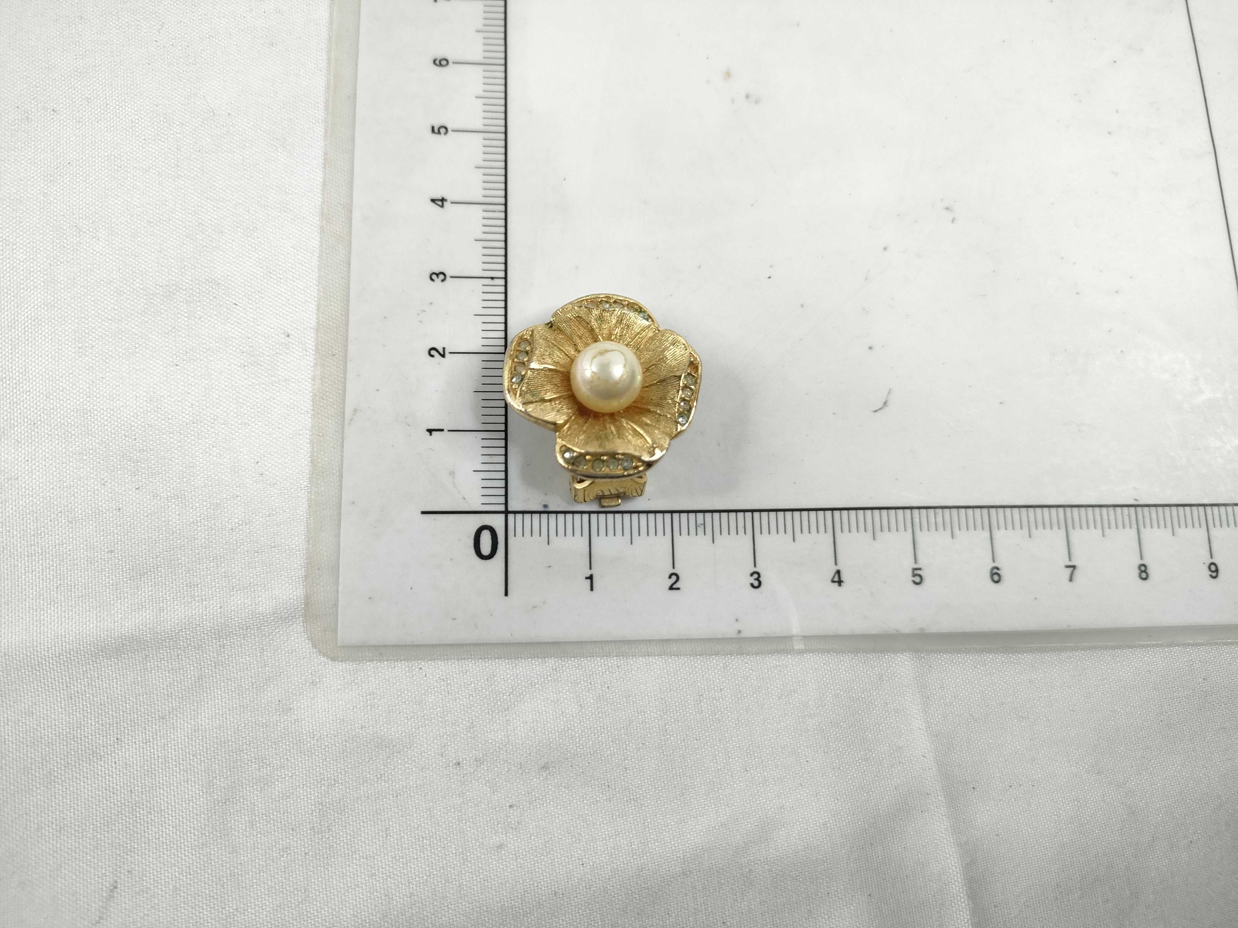 Flower Earrings, Faux Pearl x Gold Plated Earrings — view 9