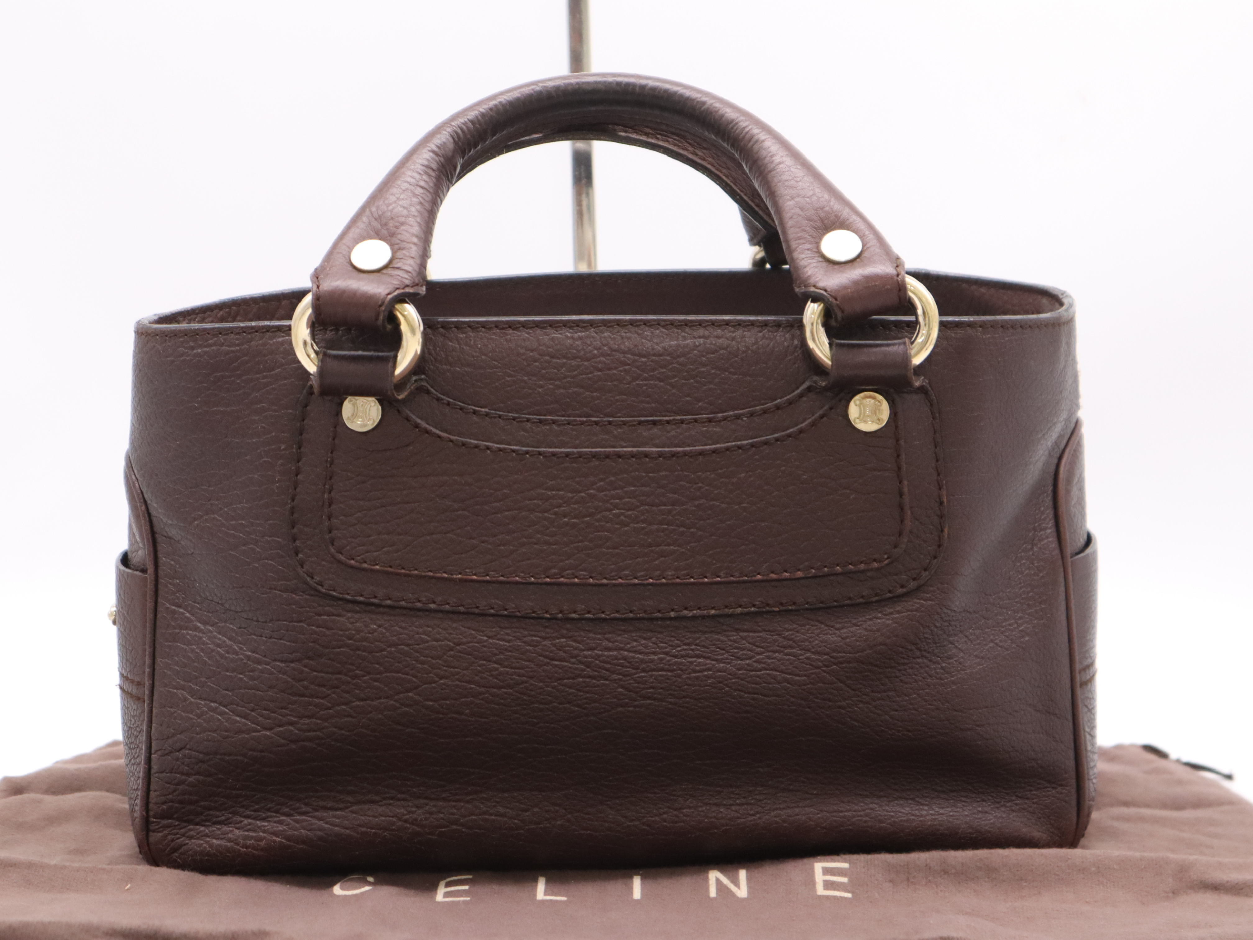 134023 Leather Boogie Bag Handbag, Brown, Gold Hardware, with Dust Bag