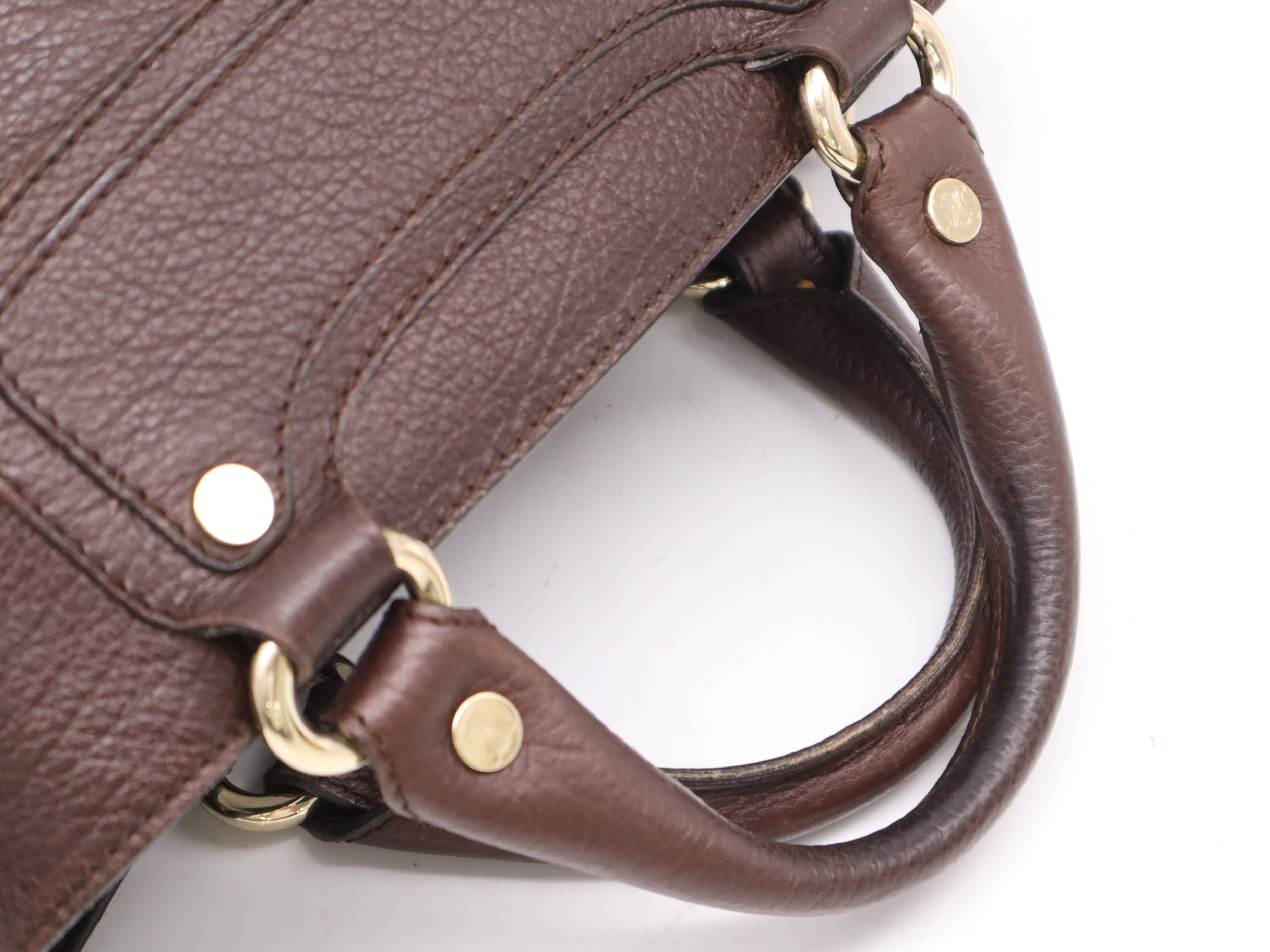 134023 Leather Boogie Bag Handbag, Brown, Gold Hardware, with Dust Bag — view 6
