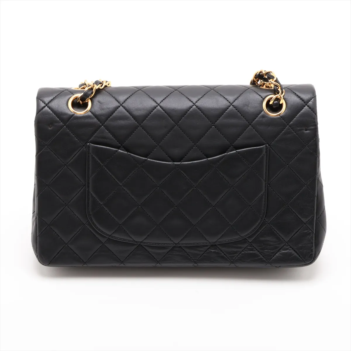 [Individually packaged] Chanel Matelassé 25 Lambskin Double Flap Double Chain Bag, Black with Gold Hardware, 1381835, Series 1, A01112 — view 2