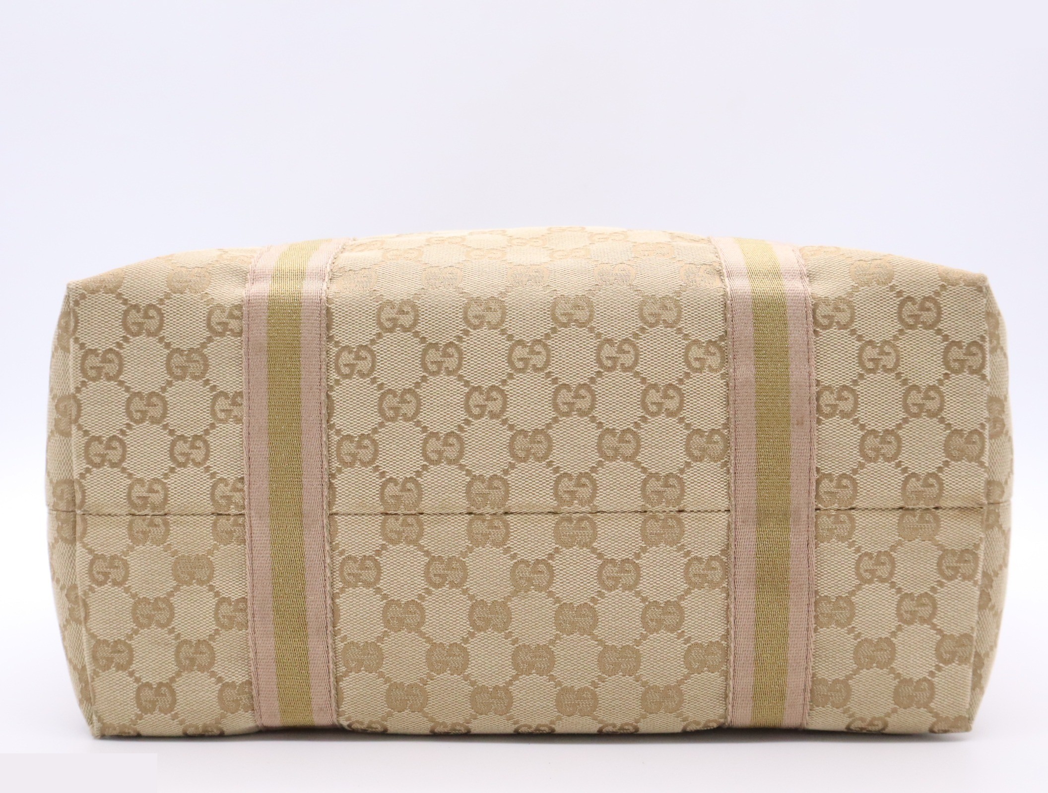 Canvas x Leather GG Canvas Sherry Tote Bag Beige GD Hardware — view 4
