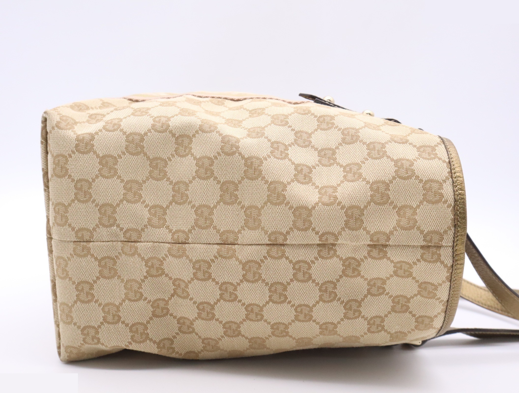 Canvas x Leather GG Canvas Sherry Tote Bag Beige GD Hardware — view 5