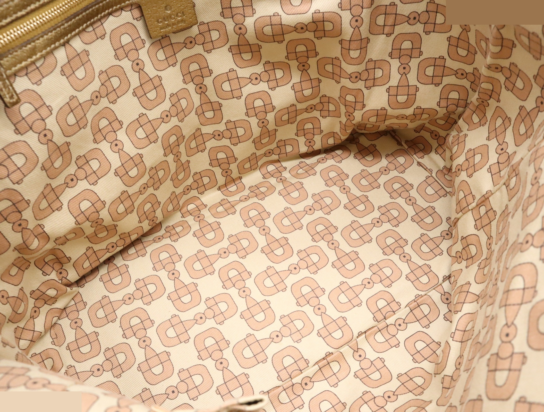 Canvas x Leather GG Canvas Sherry Tote Bag Beige GD Hardware — view 7