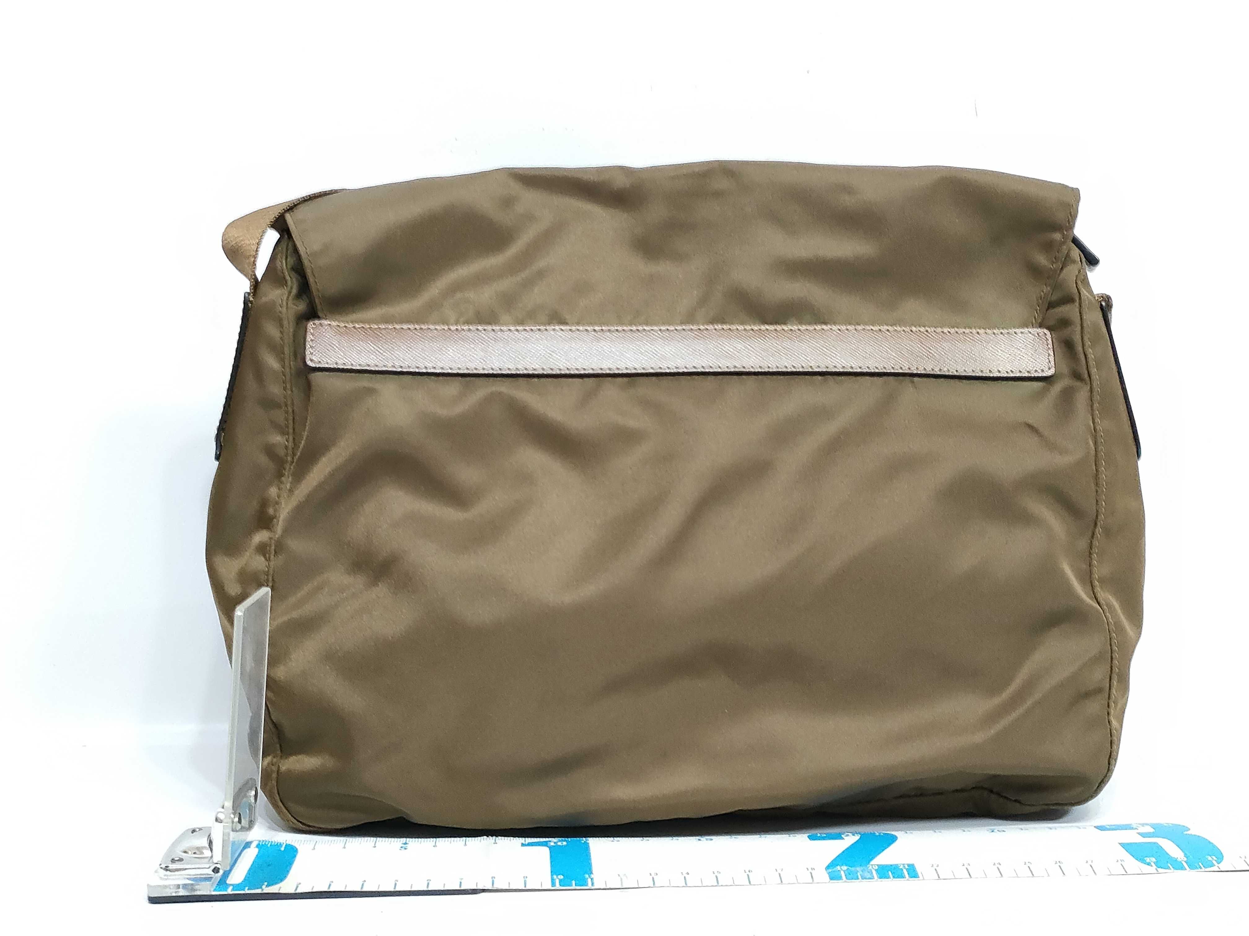 Nylon Messenger Bag, Khaki Shoulder Bag — view 2