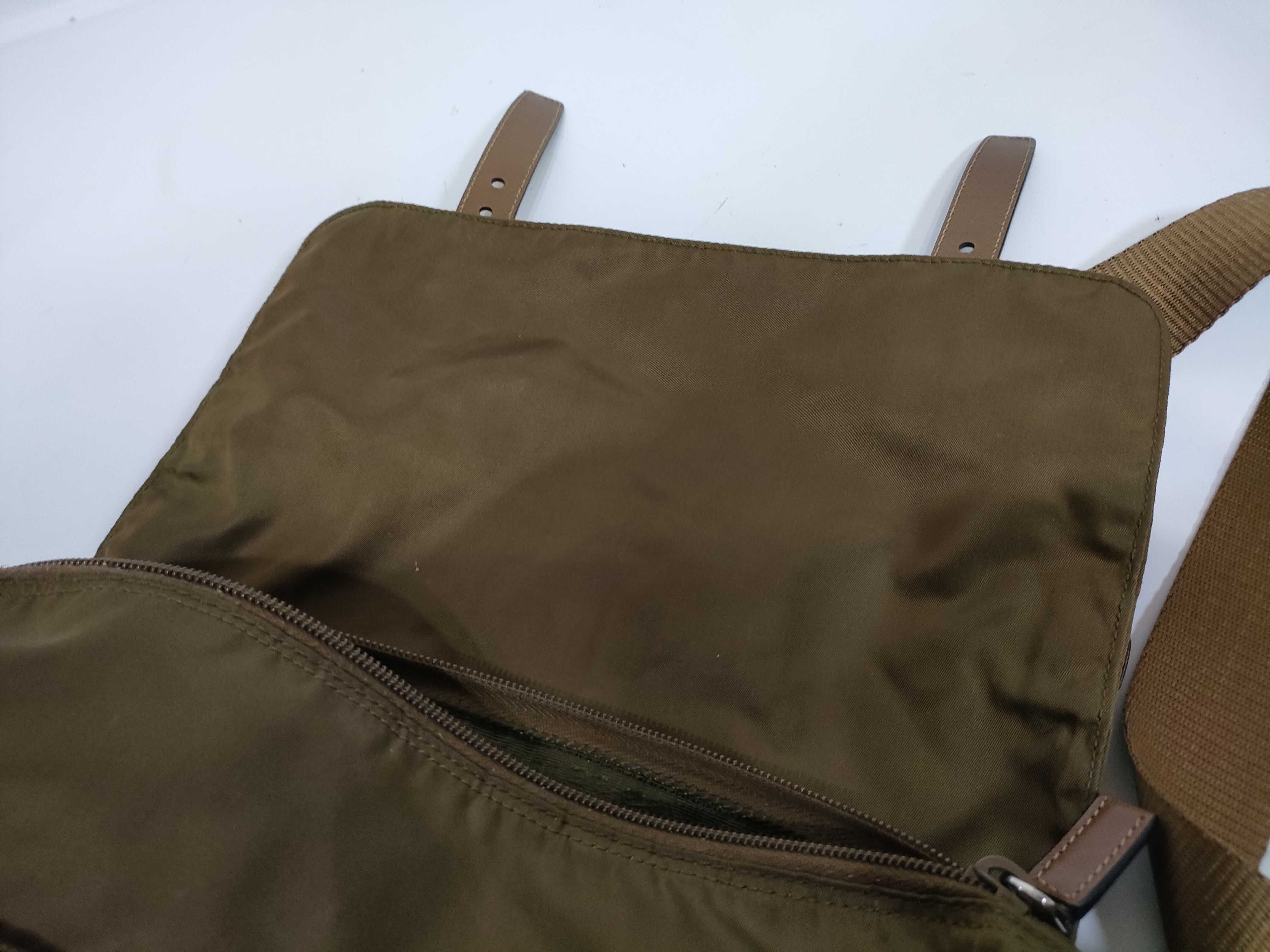 Nylon Messenger Bag, Khaki Shoulder Bag — view 13