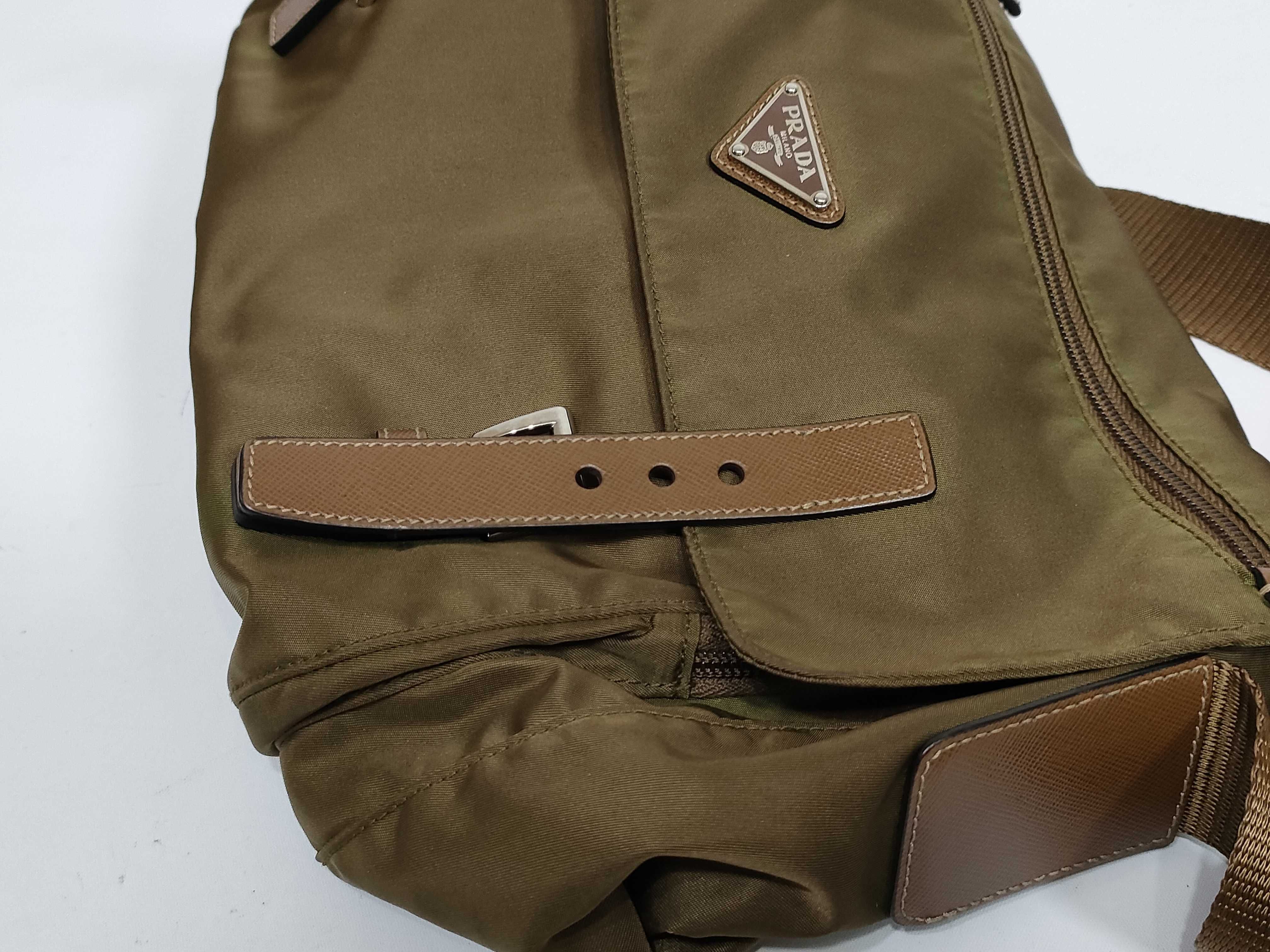 Nylon Messenger Bag, Khaki Shoulder Bag — view 14