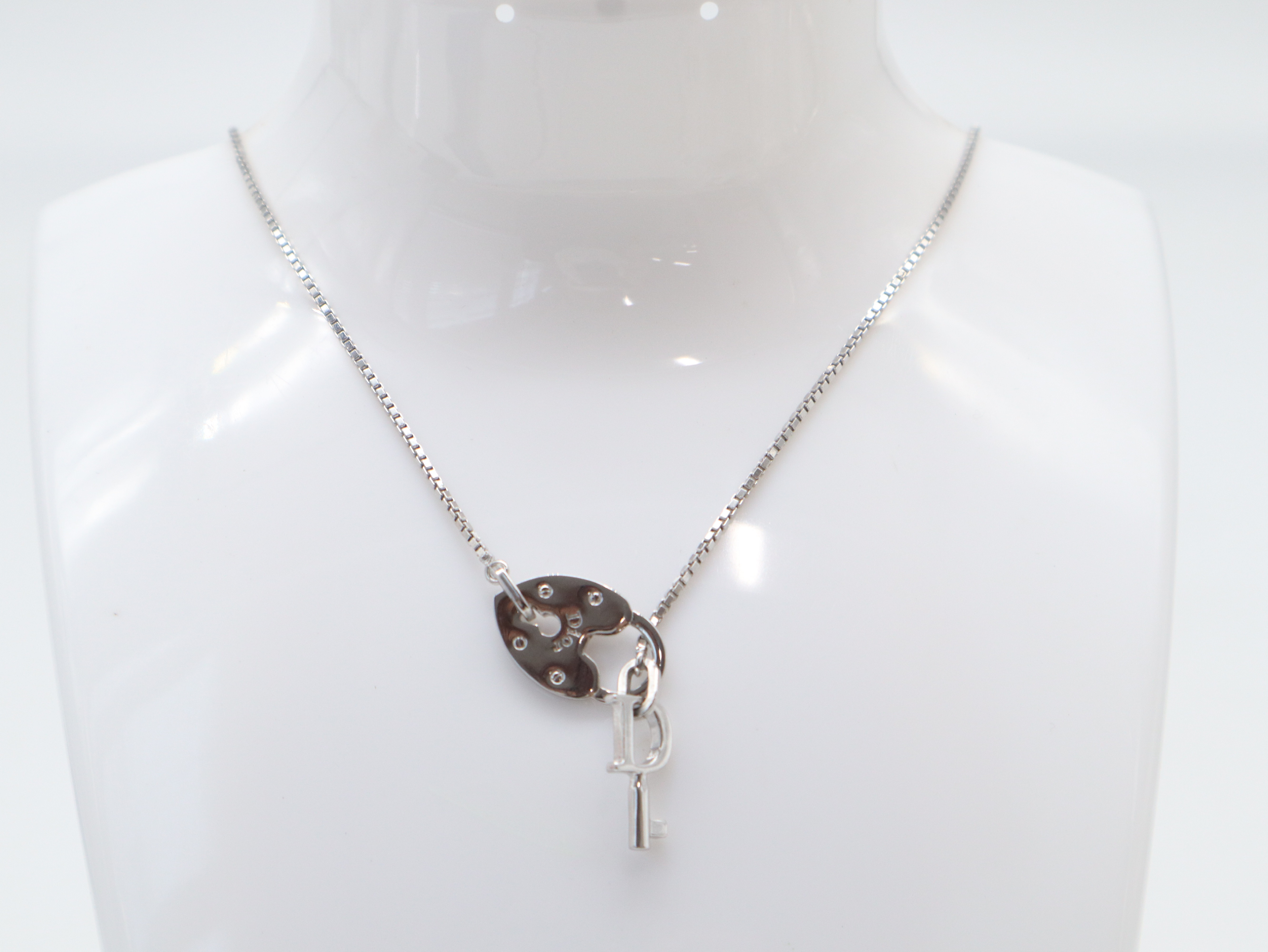 Heart Lock Key Necklace — view 2