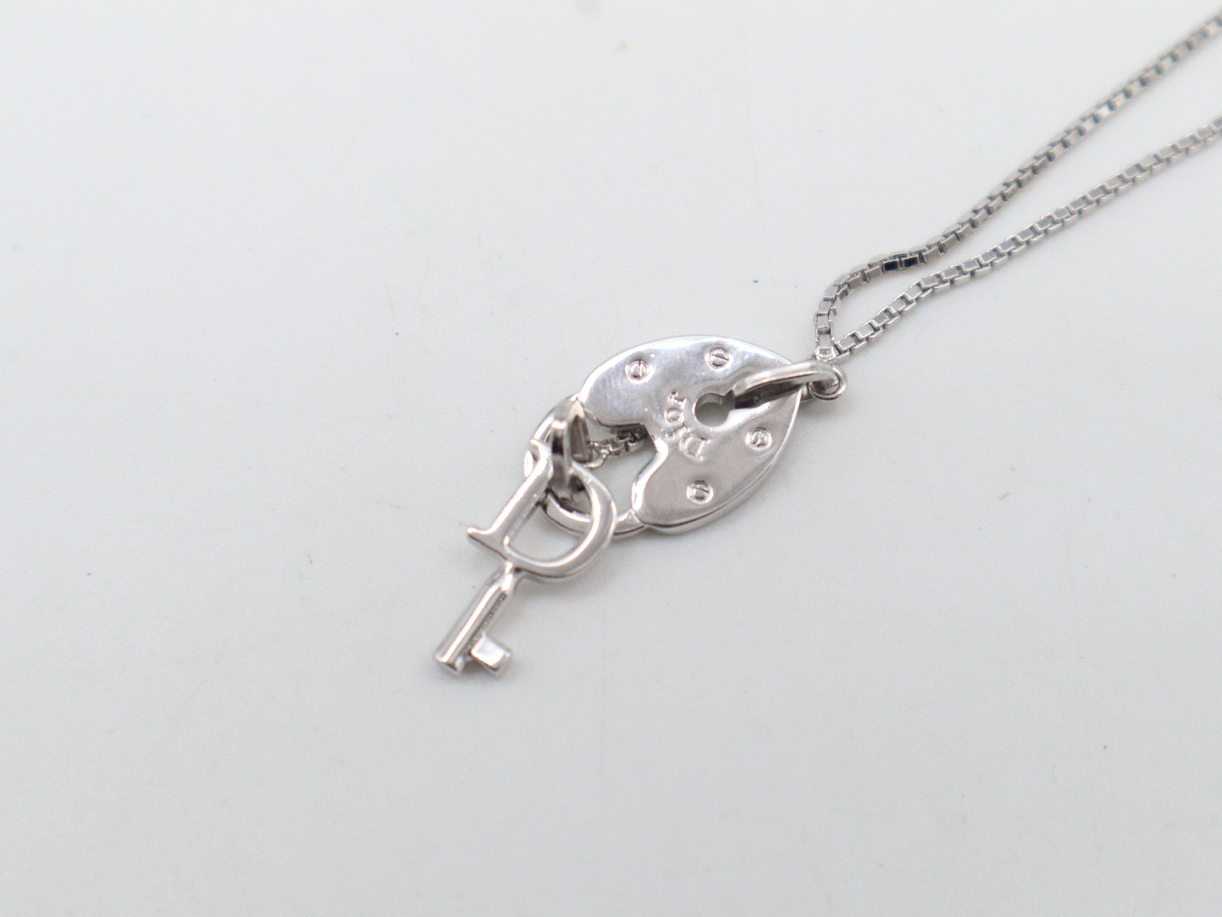 Heart Lock Key Necklace — view 3