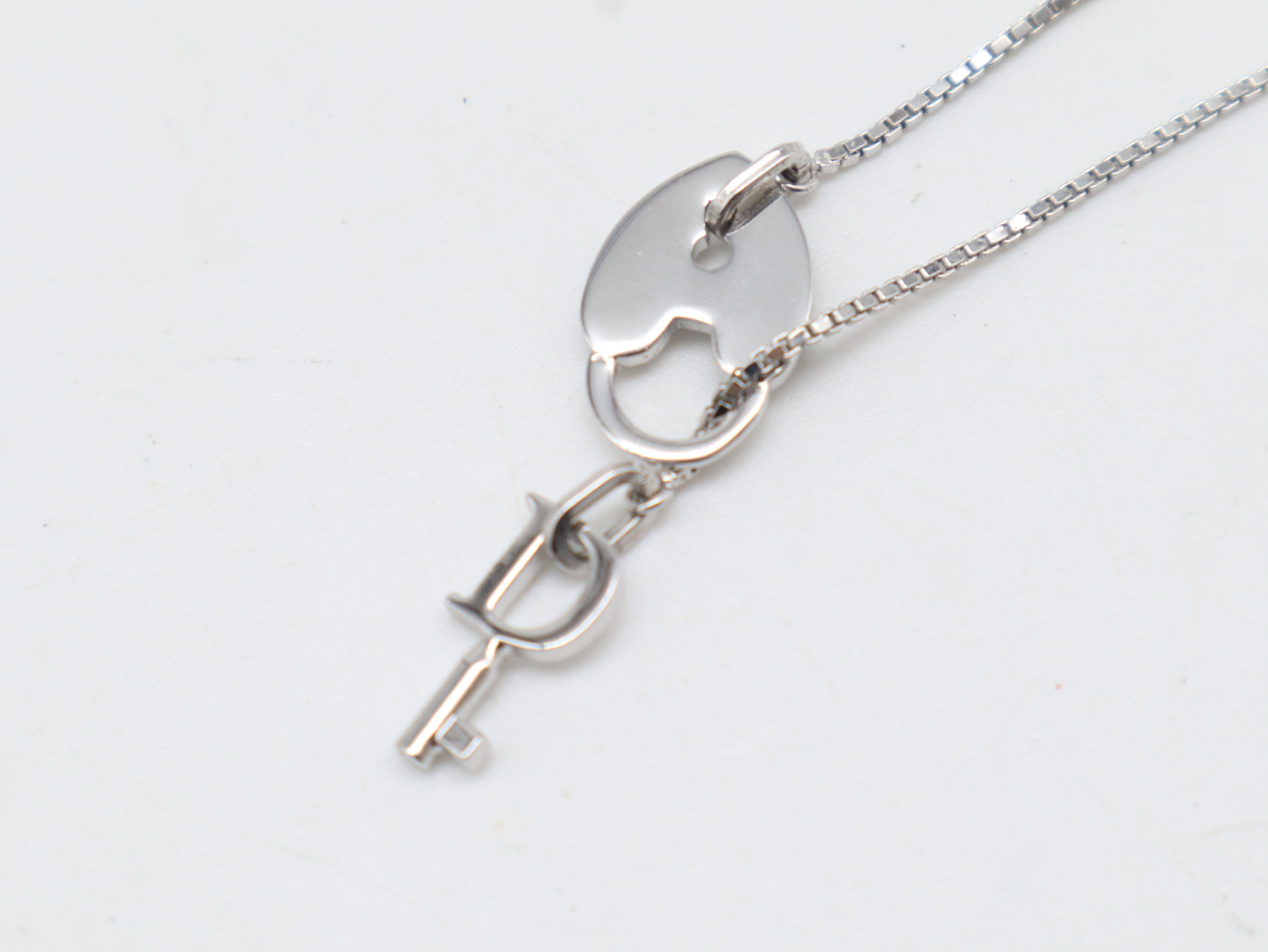 Heart Lock Key Necklace — view 4
