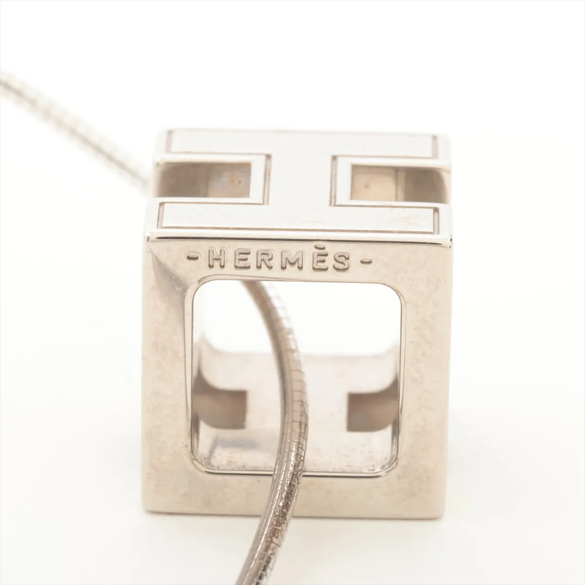 Cage d'H H-Cube Necklace, 925 x Metal, 10g, Silver x Ivory. Shows signs of wear, — view 4