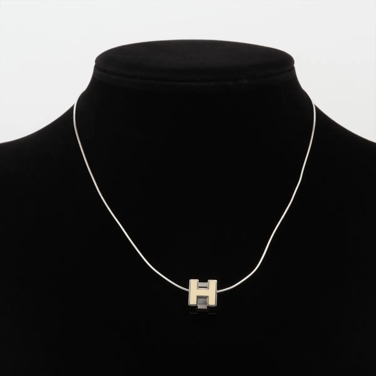 Cage d'H H-Cube Necklace, 925 x Metal, 10g, Silver x Ivory. Shows signs of wear, — view 5