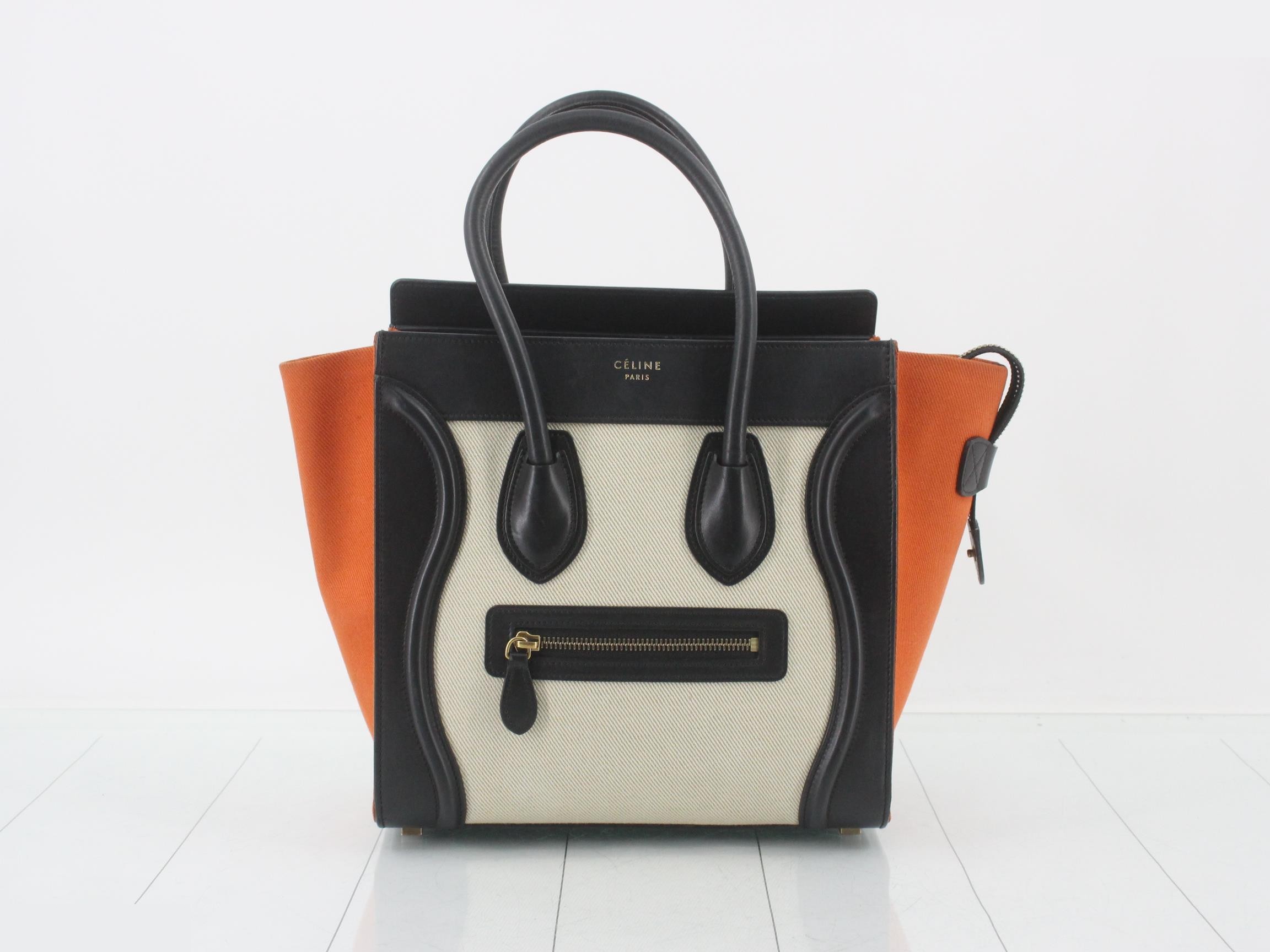 Luggage Micro Canvas/Leather Handbag Multicolor