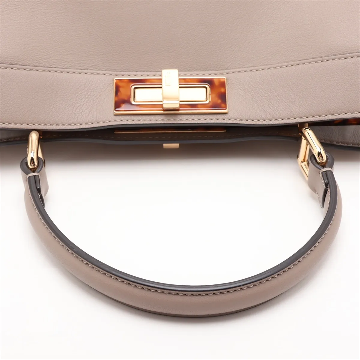 Peekaboo I.U Medium Leather 2-Way Handbag, Beige, 8BN321 — view 5