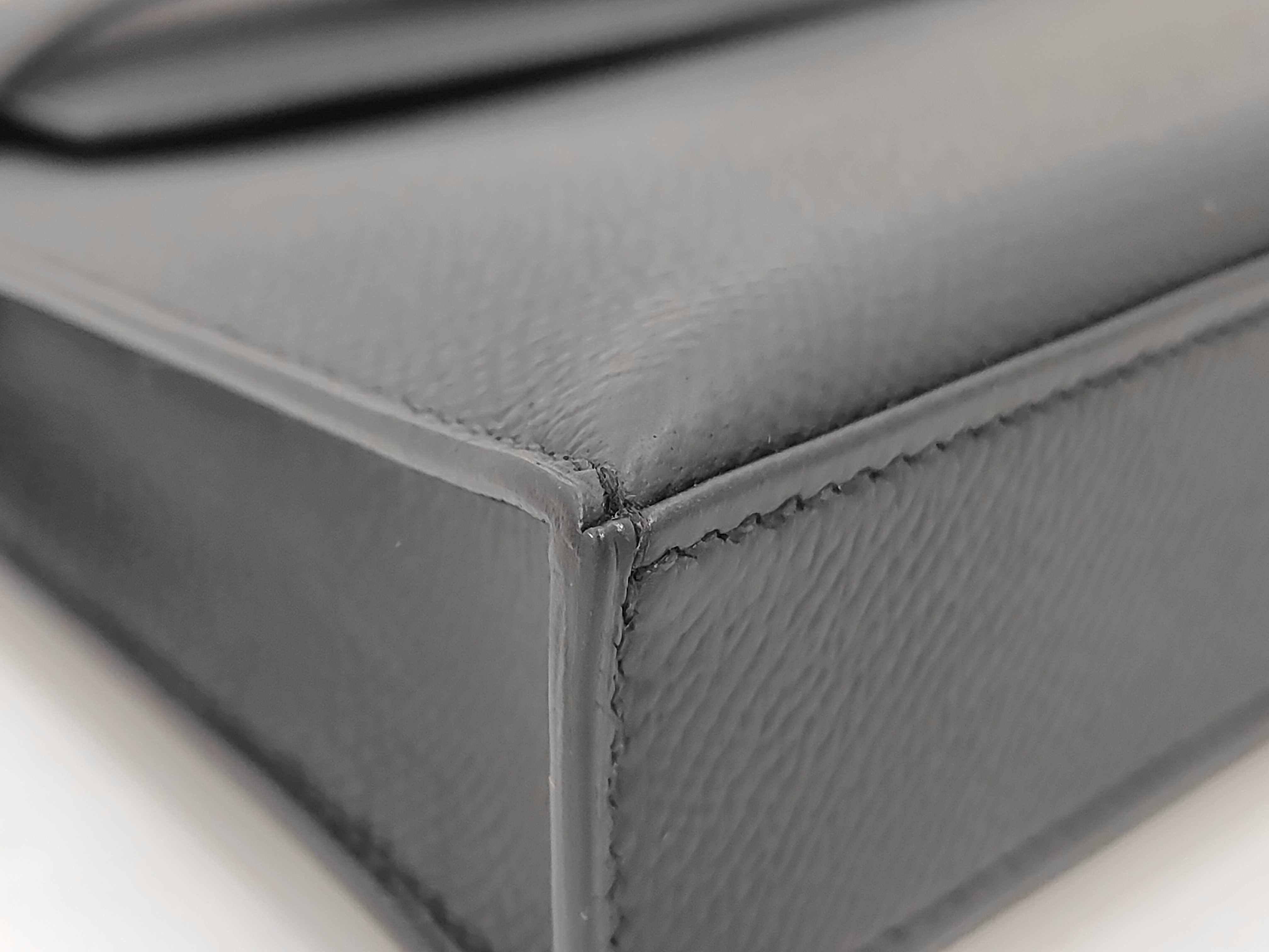 Kelly Elan Black Epsom Electrum Shoulder Bag (G stamp) — view 3