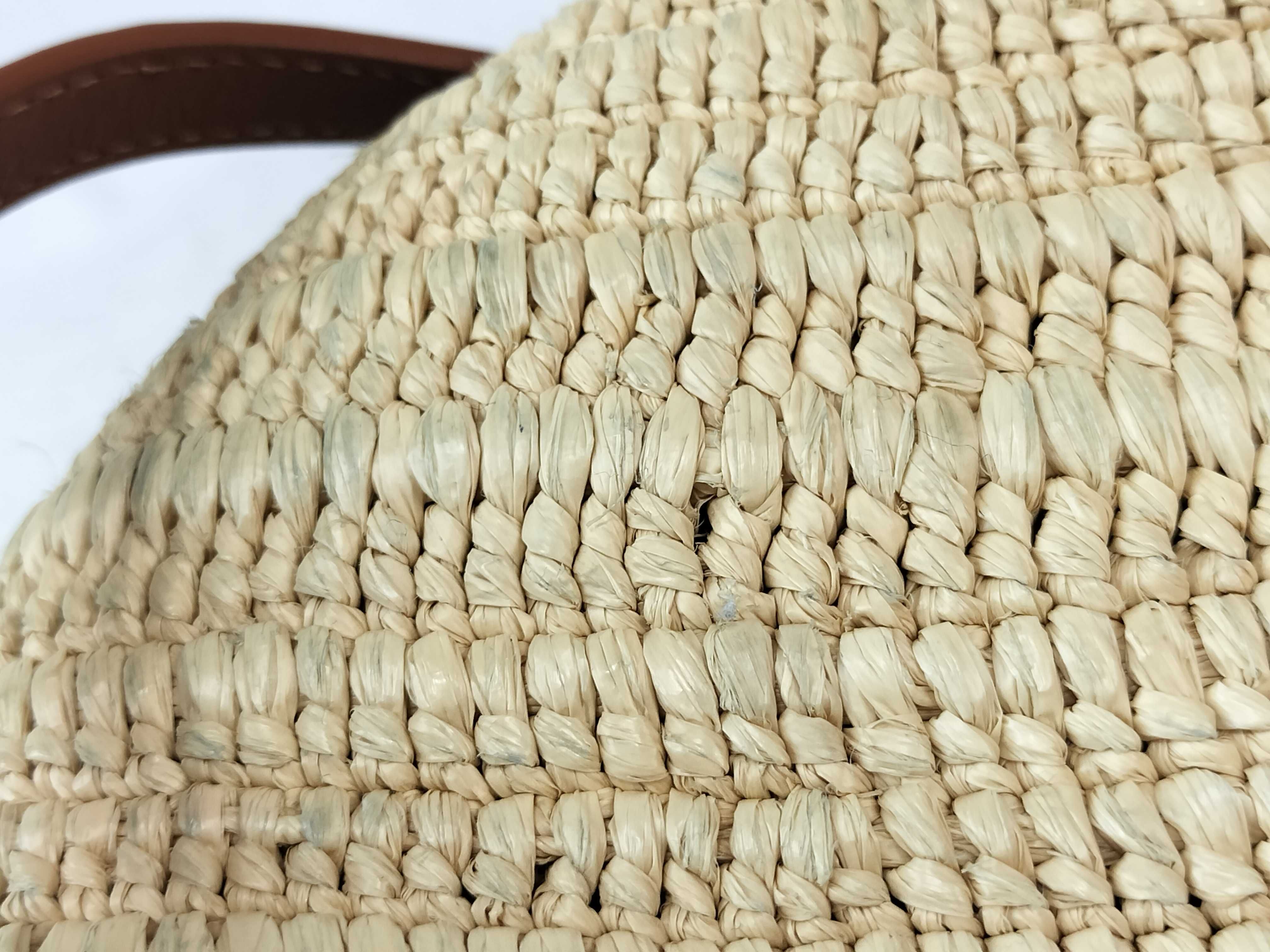 TH-522604 Eclipse pochette in raffia and calfskin Beige Shoulder Bag - G Shoulder Bag — view 14