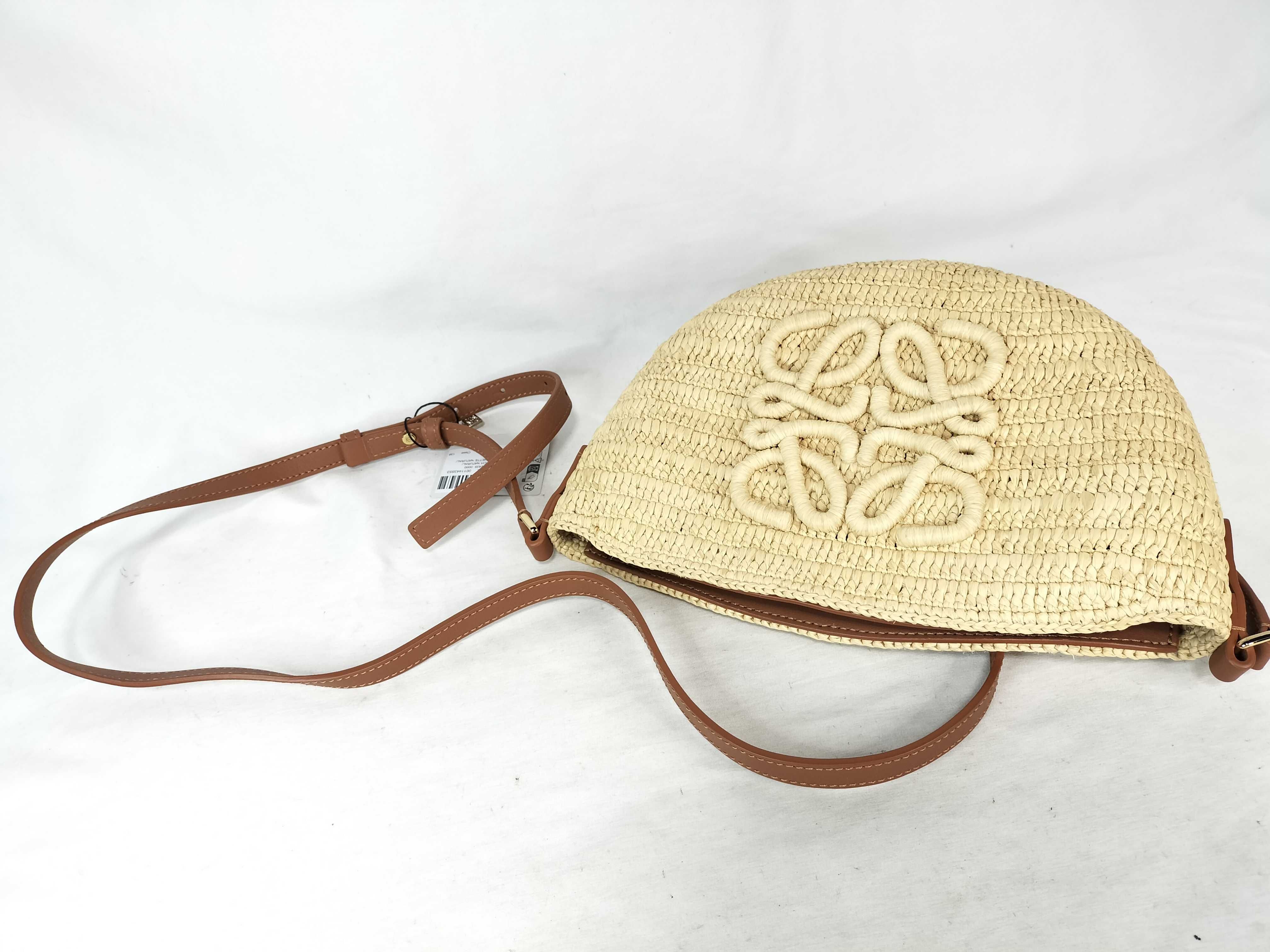 TH-522604 Eclipse pochette in raffia and calfskin Beige Shoulder Bag - G Shoulder Bag — view 3