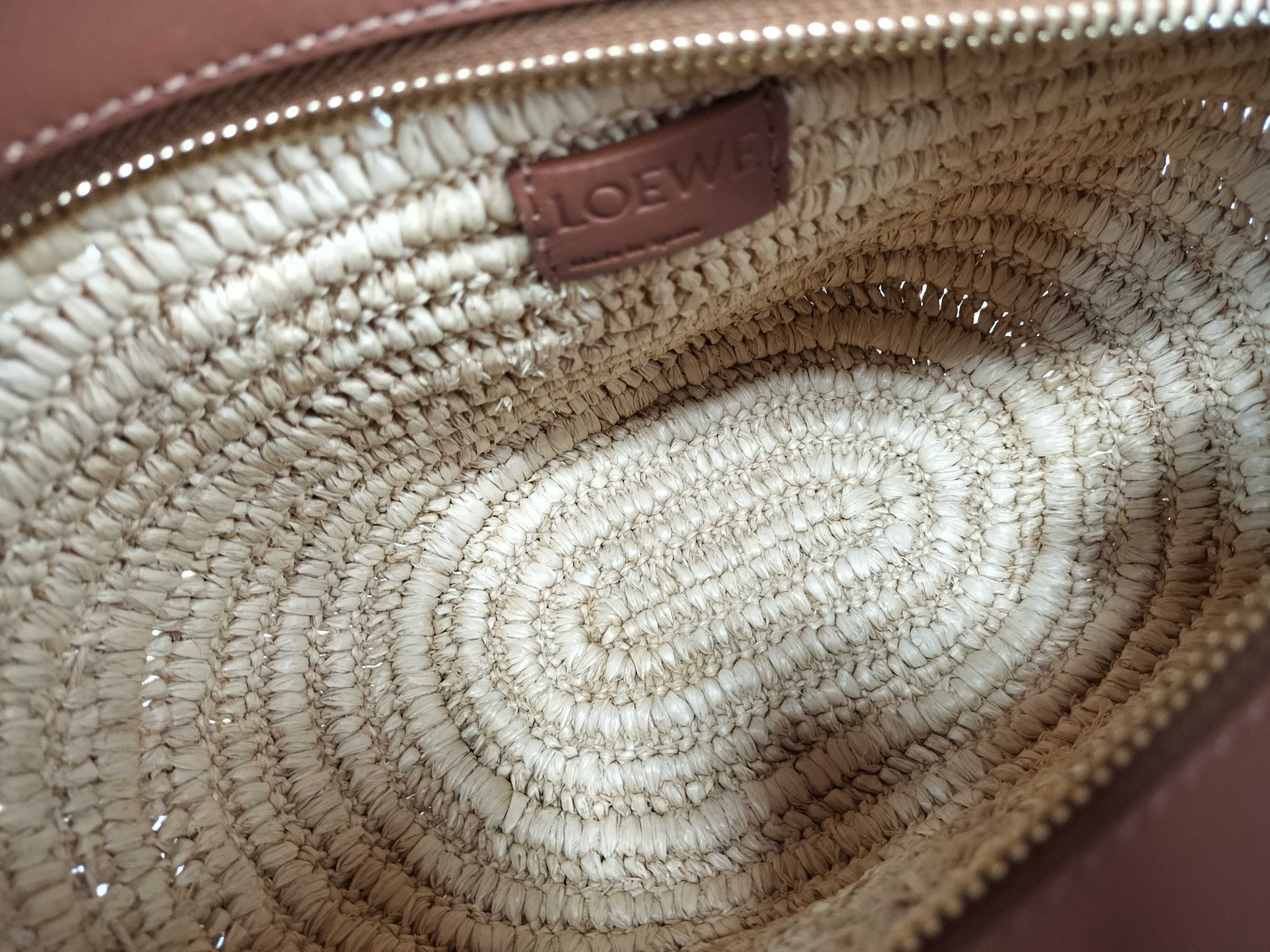 TH-522604 Eclipse pochette in raffia and calfskin Beige Shoulder Bag - G Shoulder Bag — view 10