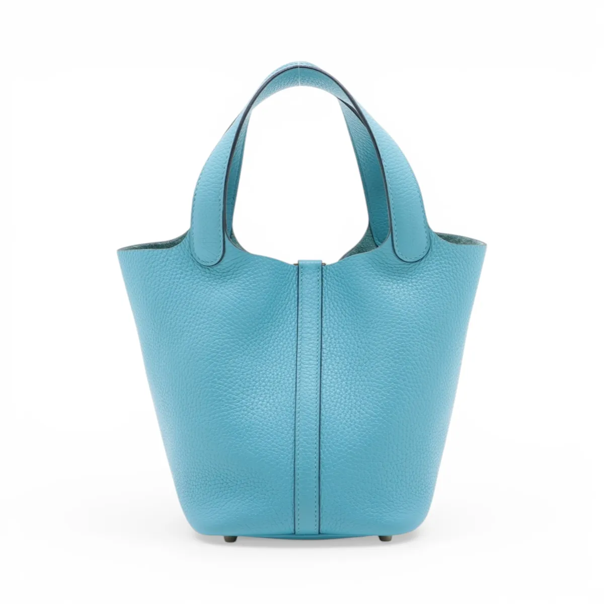 Picotin Lock 18 PM, Taurillon Clemence leather, Blue Nord, Gold hardware, D: 2019 — view 2