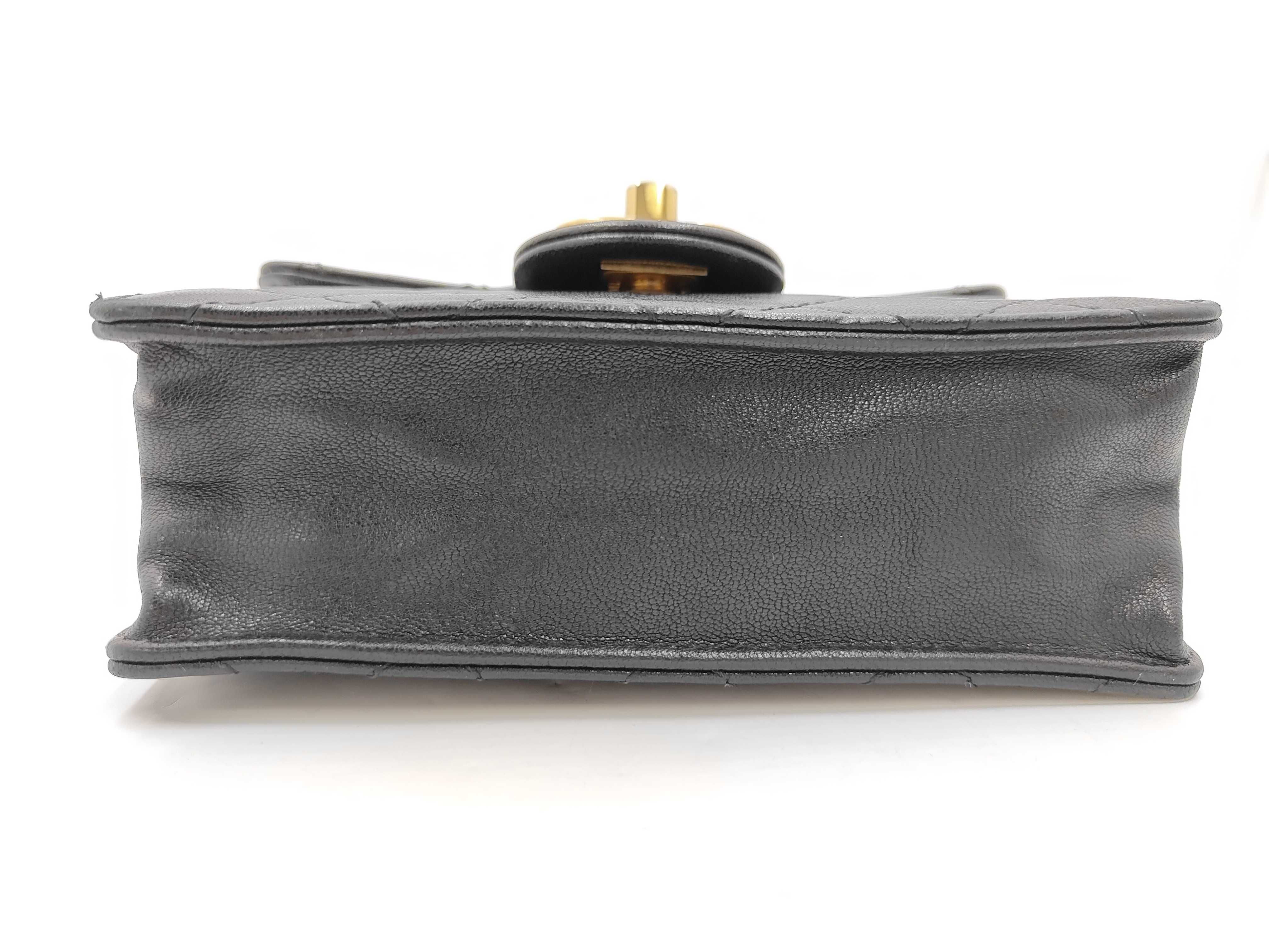 Matelassé Flap Phone Case Chain Shoulder Bag, Lambskin, Black, Gold Hardware, Shoulder Bag — view 4