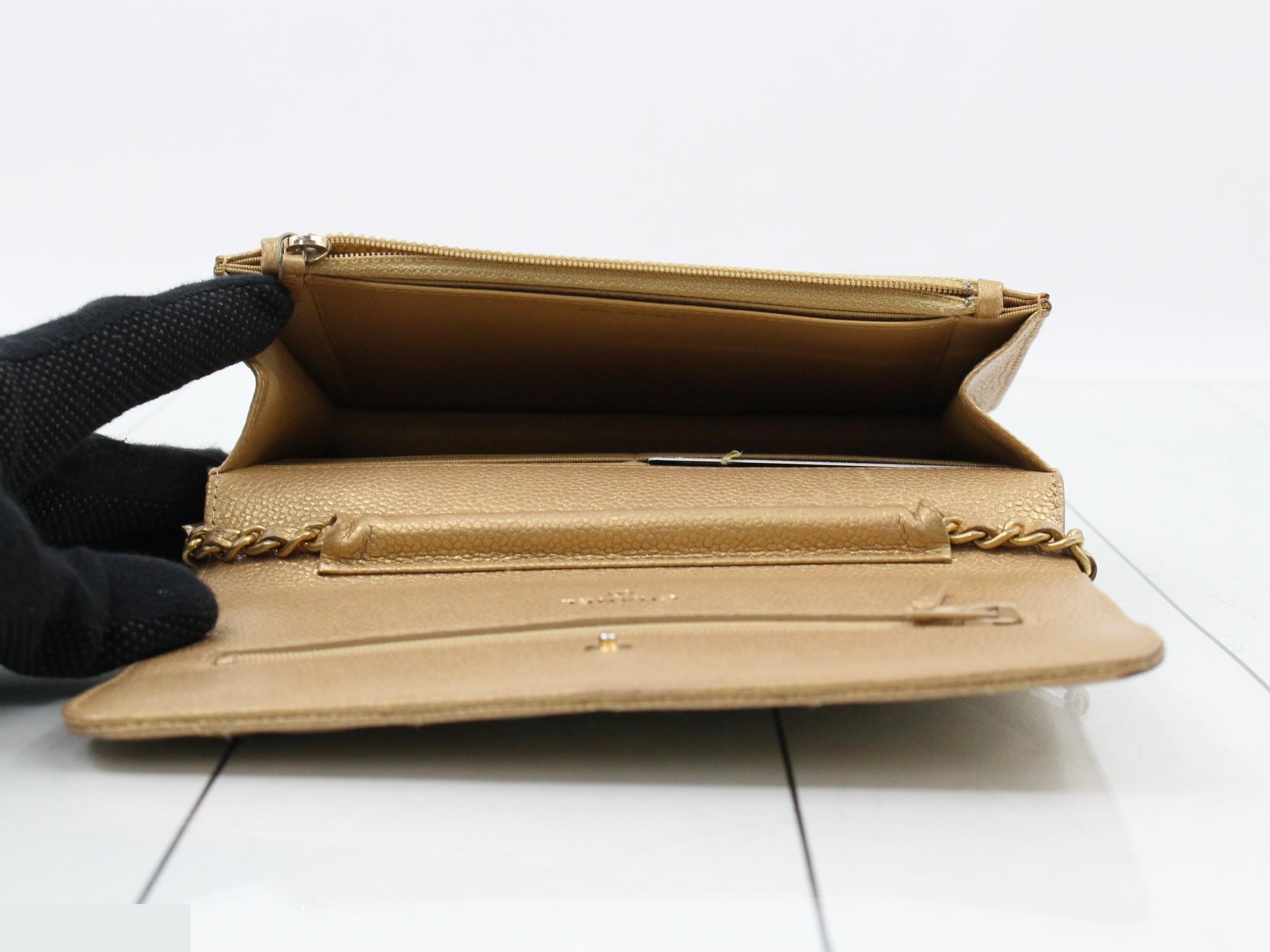 Matelassé Caviar Skin Chain Wallet — view 4