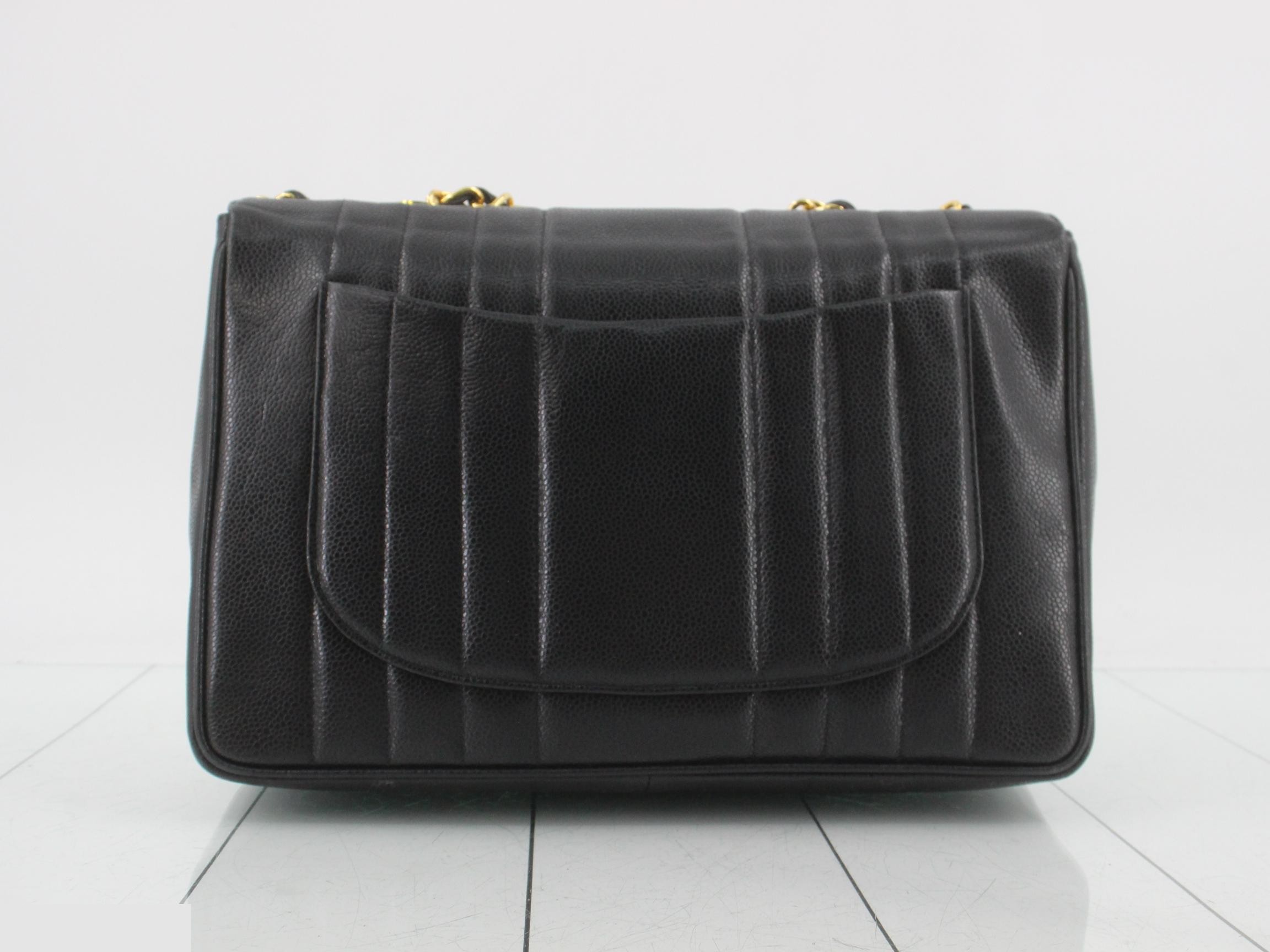 Mademoiselle Chain Shoulder Bag, Caviar Leather, with seal, Unit #2 — view 2