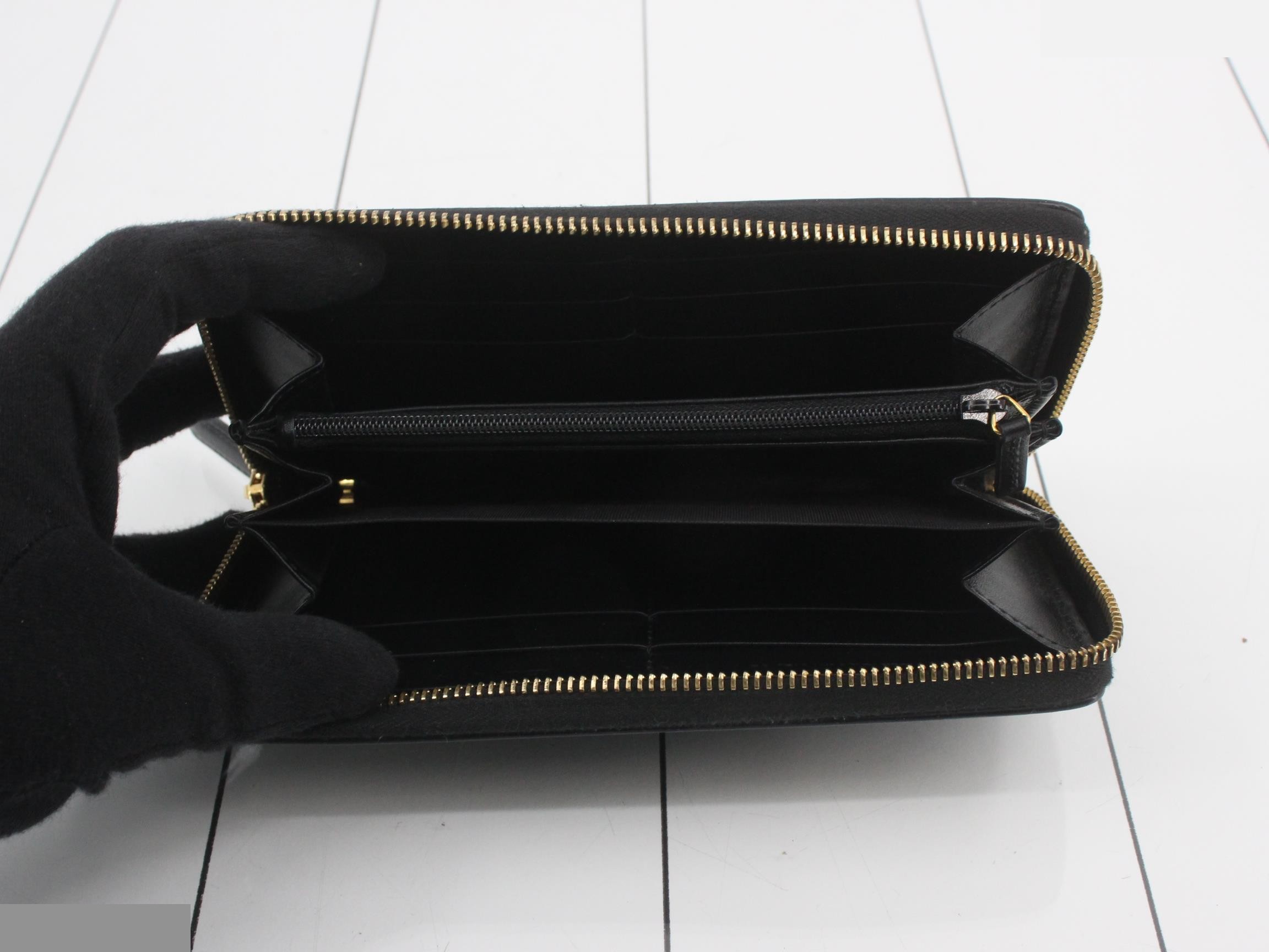 Long wallet, round shape, leather, black — view 4