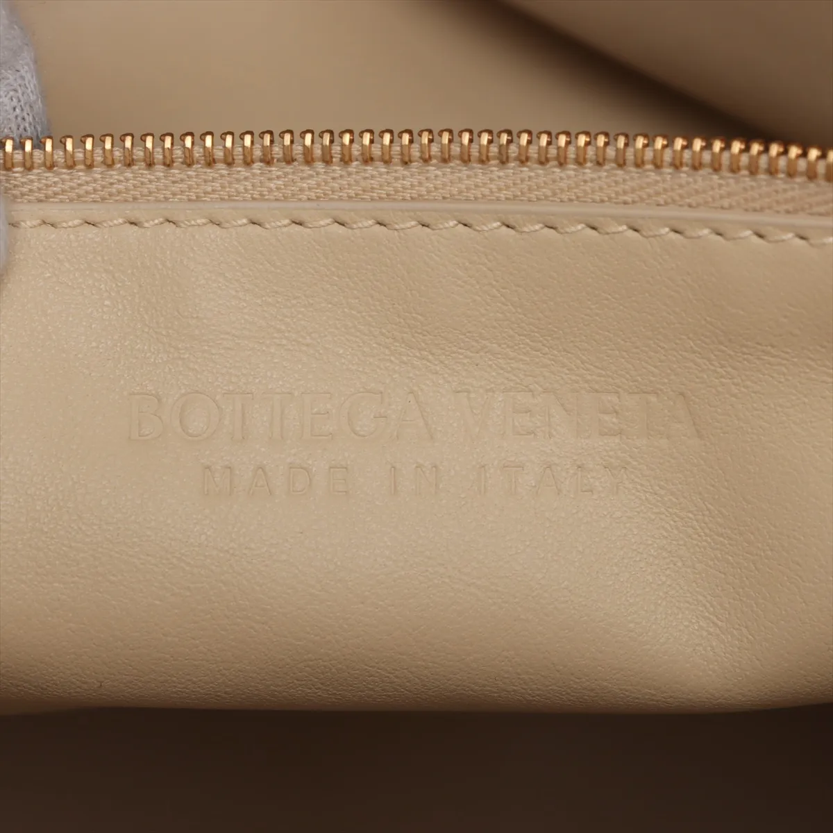 Intrecciato Leather Tote Bag, Beige — view 11