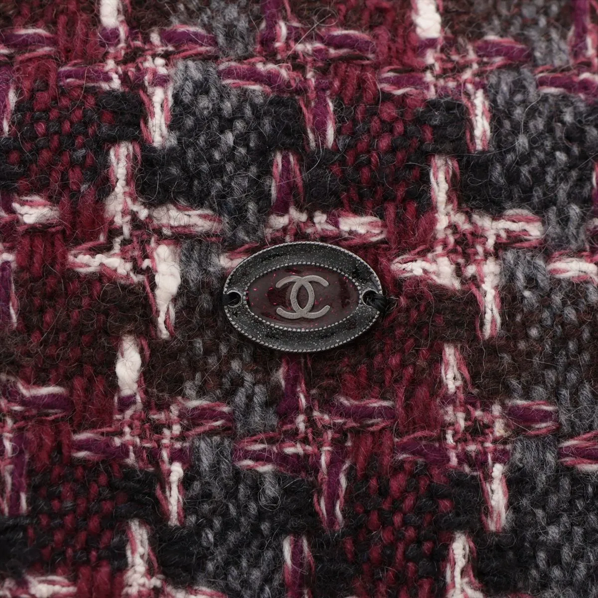 Coco Mark Scarf, Fabric, Bordeaux, — view 3