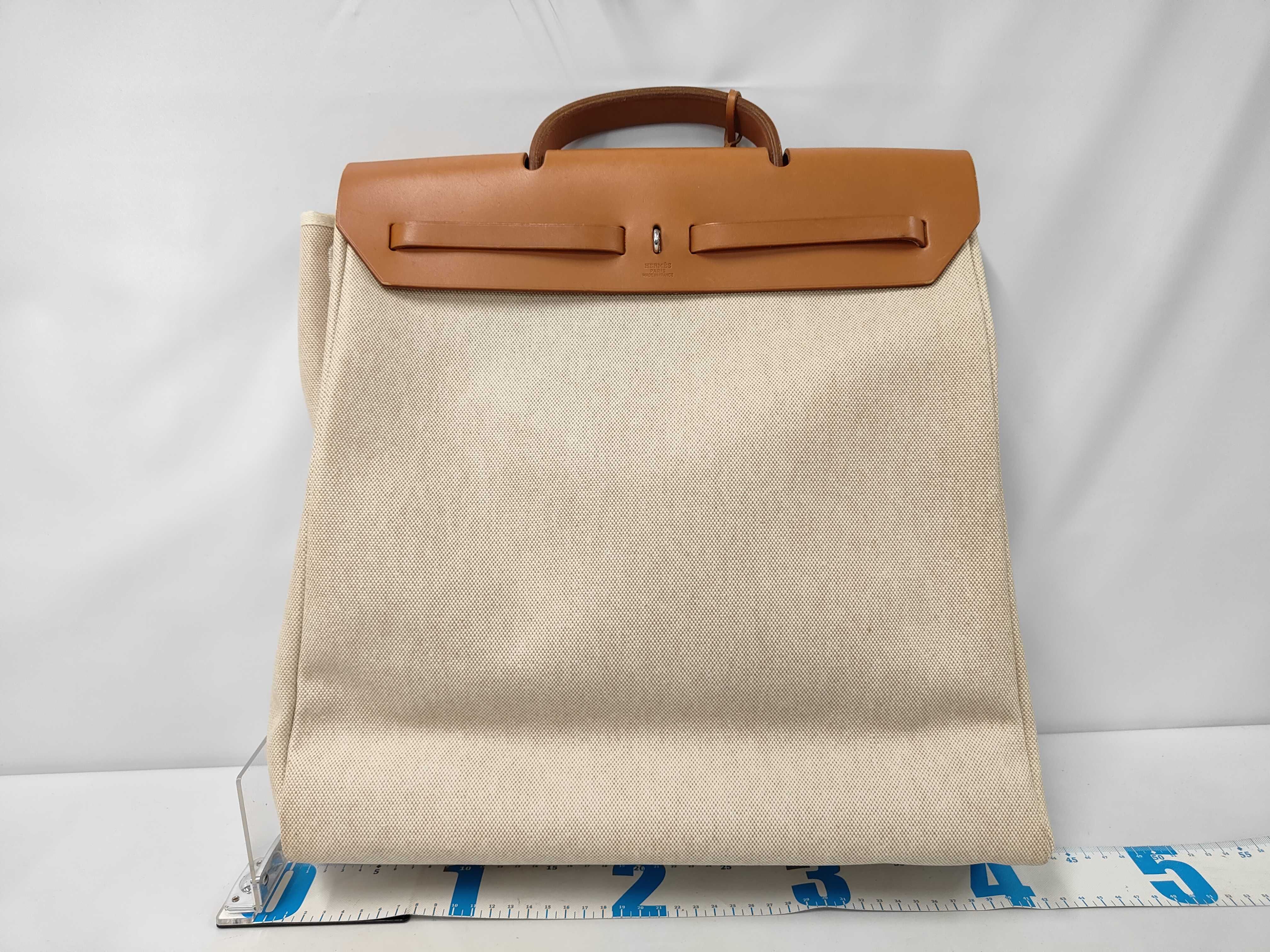 Herbag MM Toile H x Leather Brown D Stamp Includes Replacement Bag Handbag — view 2
