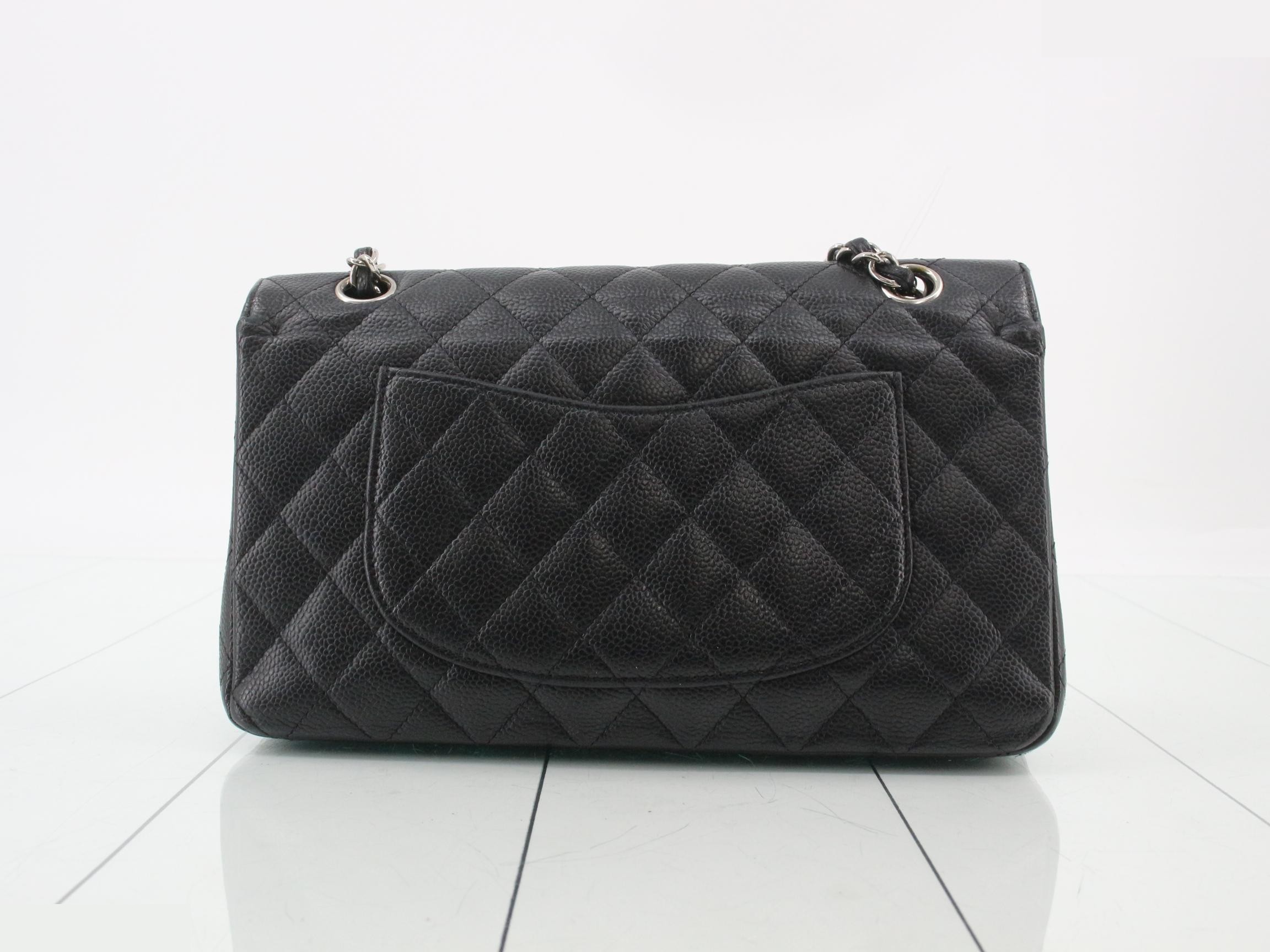 Matelassé 25 Caviar Skin Double Flap Double Chain Shoulder Bag — view 2